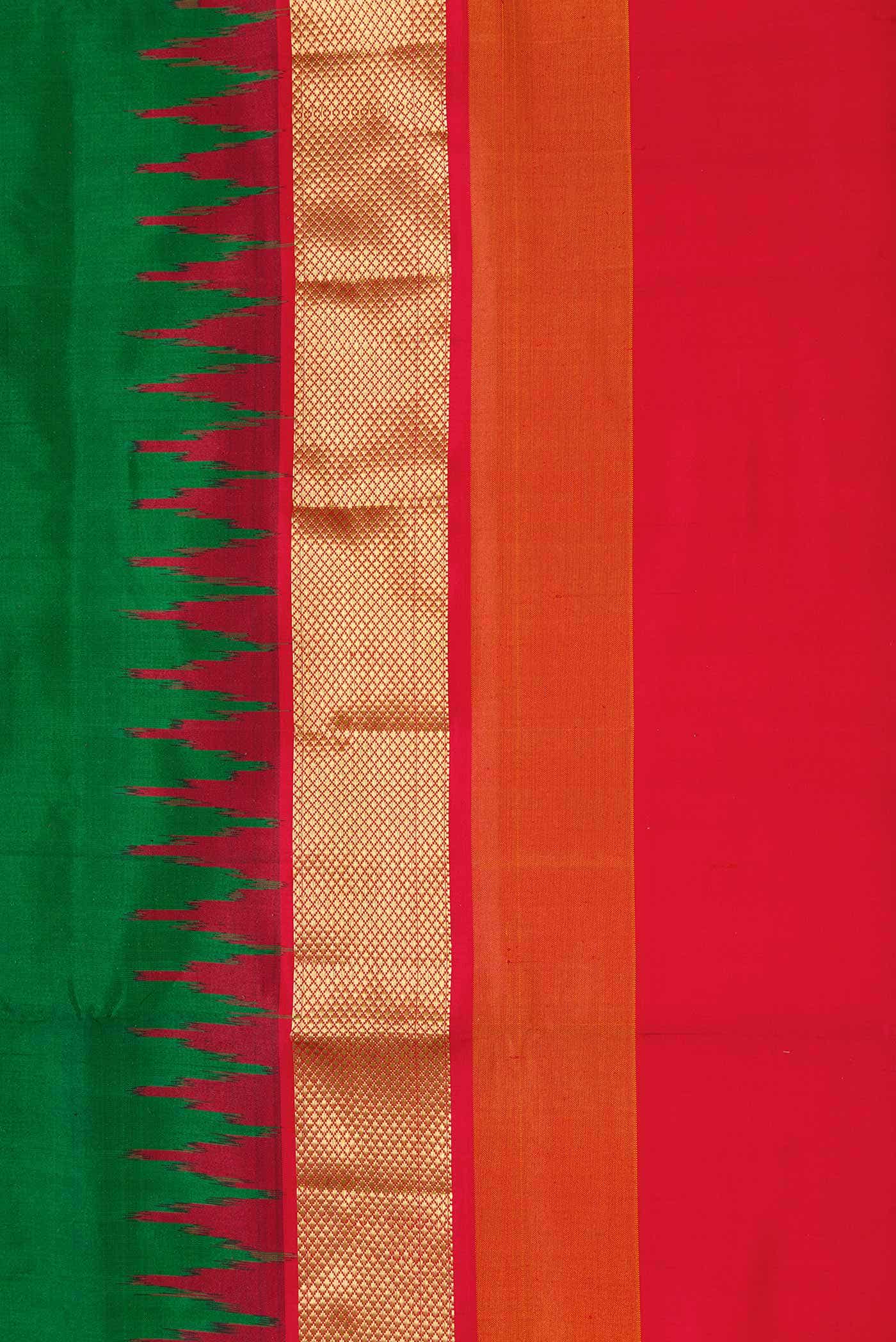 Green Dual Tone Double Ikat Saree