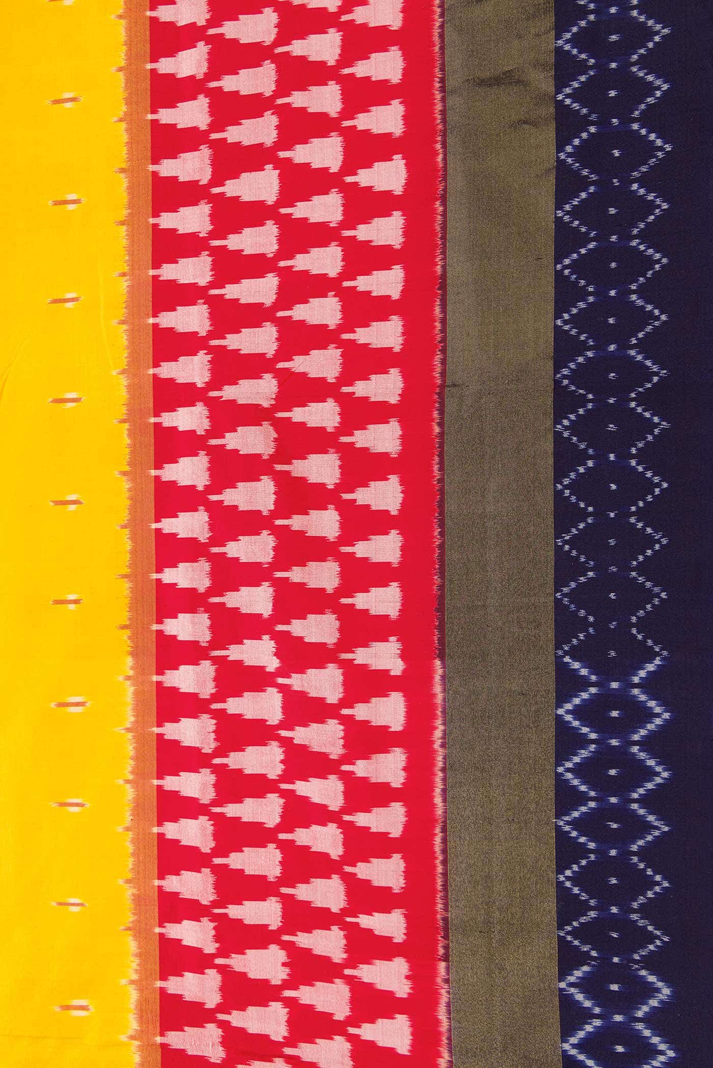 Yellow Double Ikat Saree