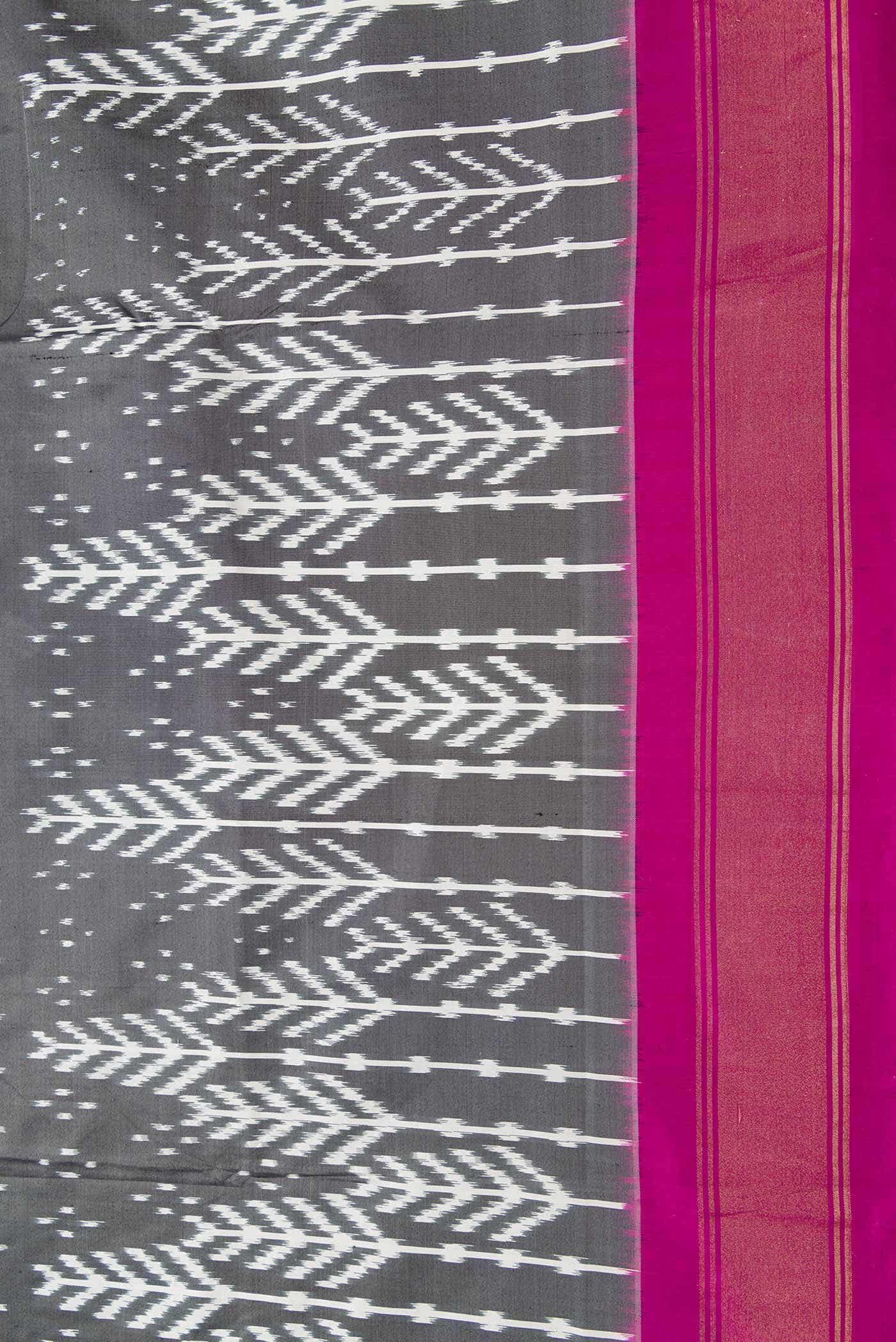Grey Dual Tone Double Ikat Saree