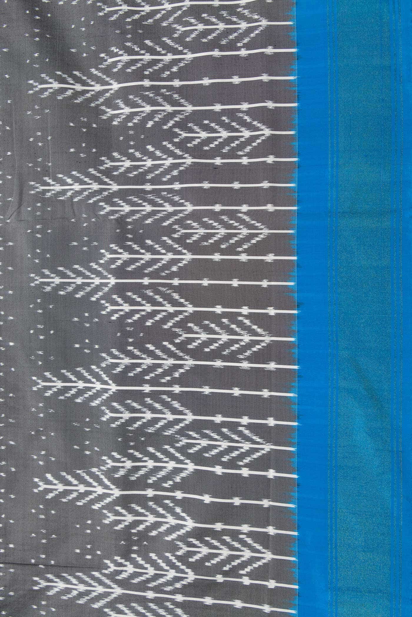 Grey Dual Tone Double Ikat Saree