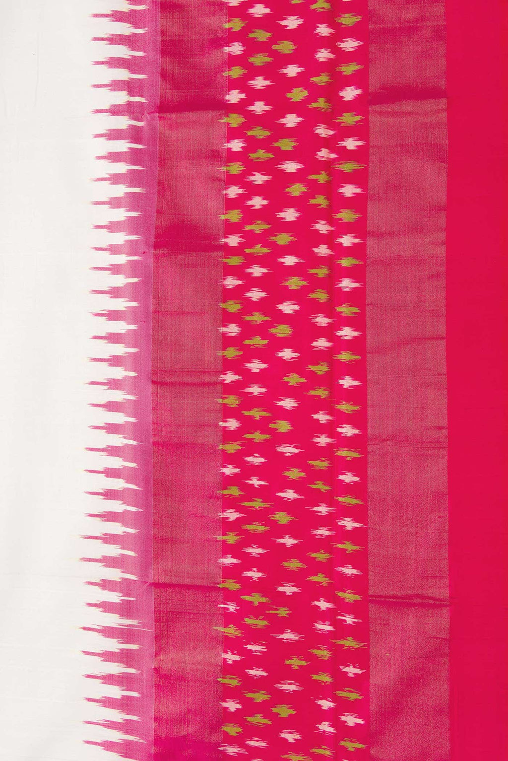 Off White Dual Tone Double Ikat Saree