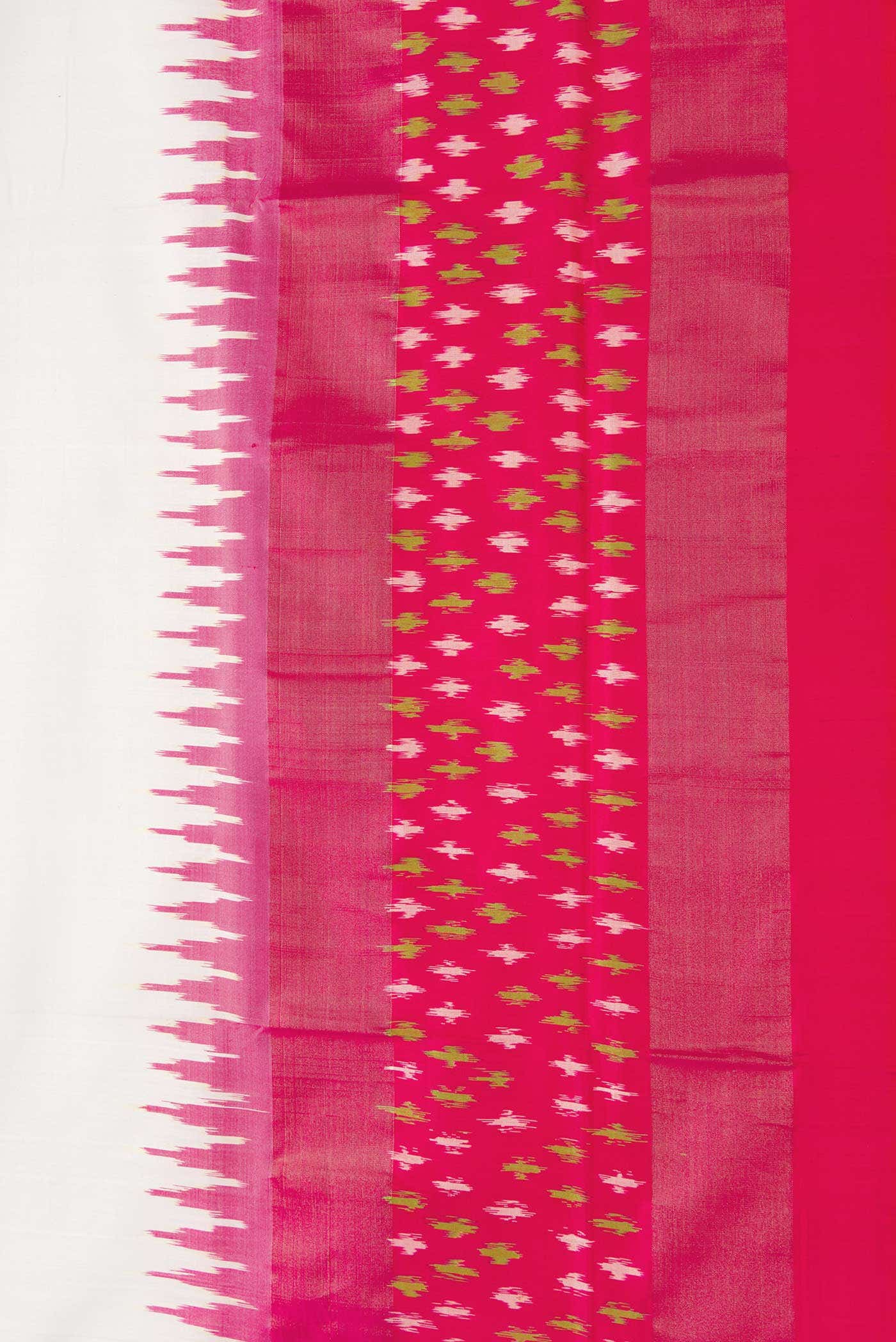 Off White Dual Tone Double Ikat Saree