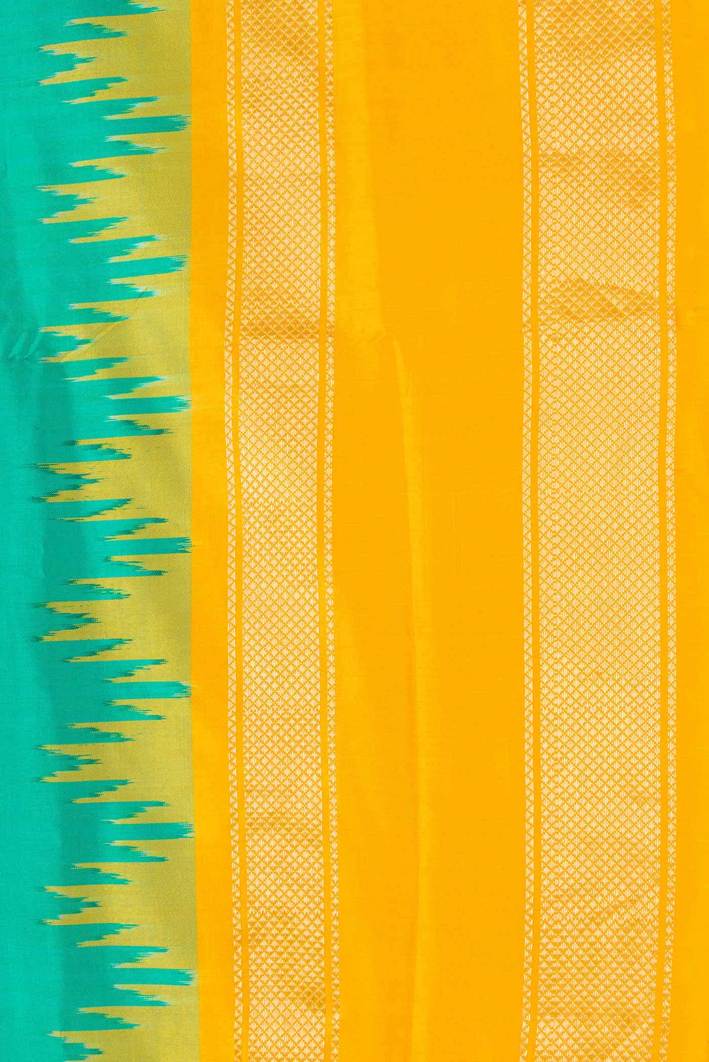 Green Dual Tone Double Ikat Saree