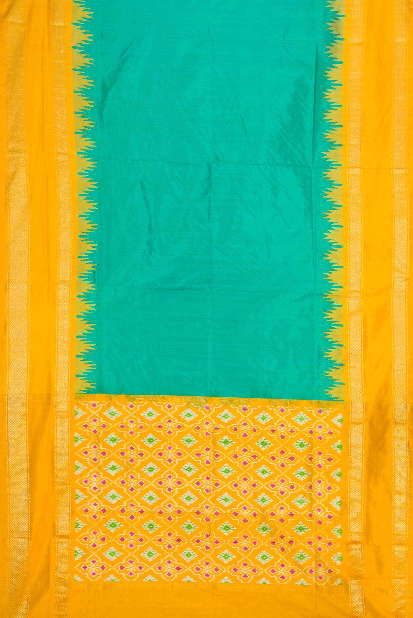 Green Dual Tone Double Ikat Saree