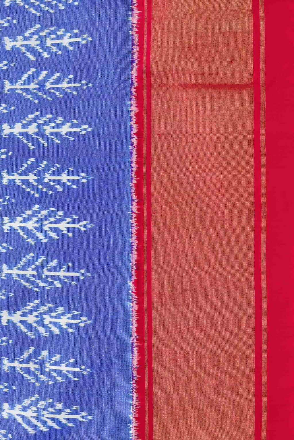 Blue Dual Tone Double Ikat Saree