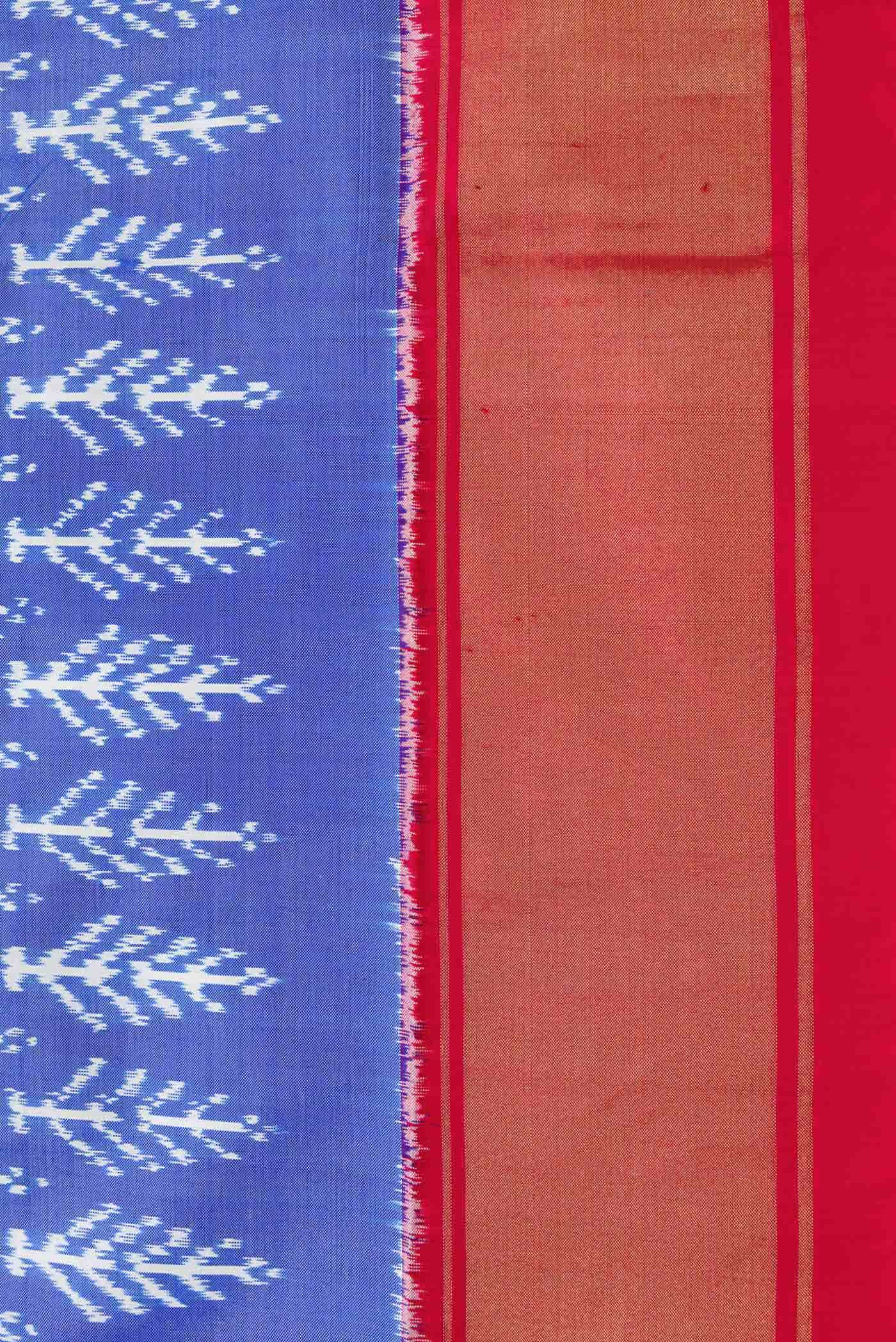 Blue Dual Tone Double Ikat Saree