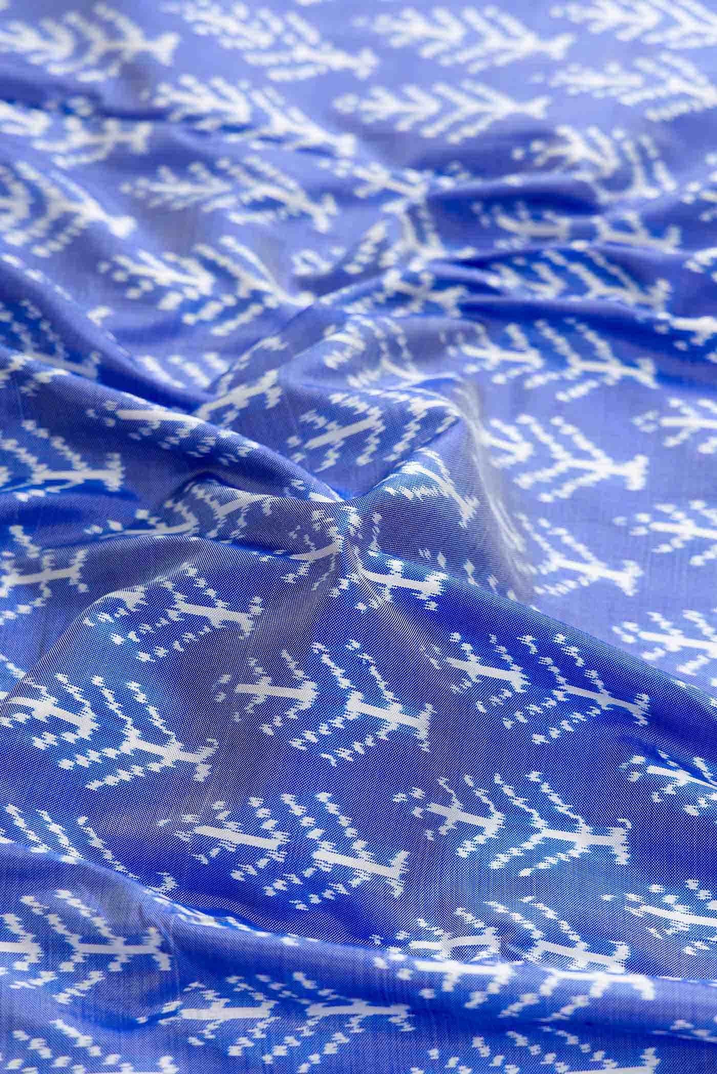 Blue Dual Tone Double Ikat Saree