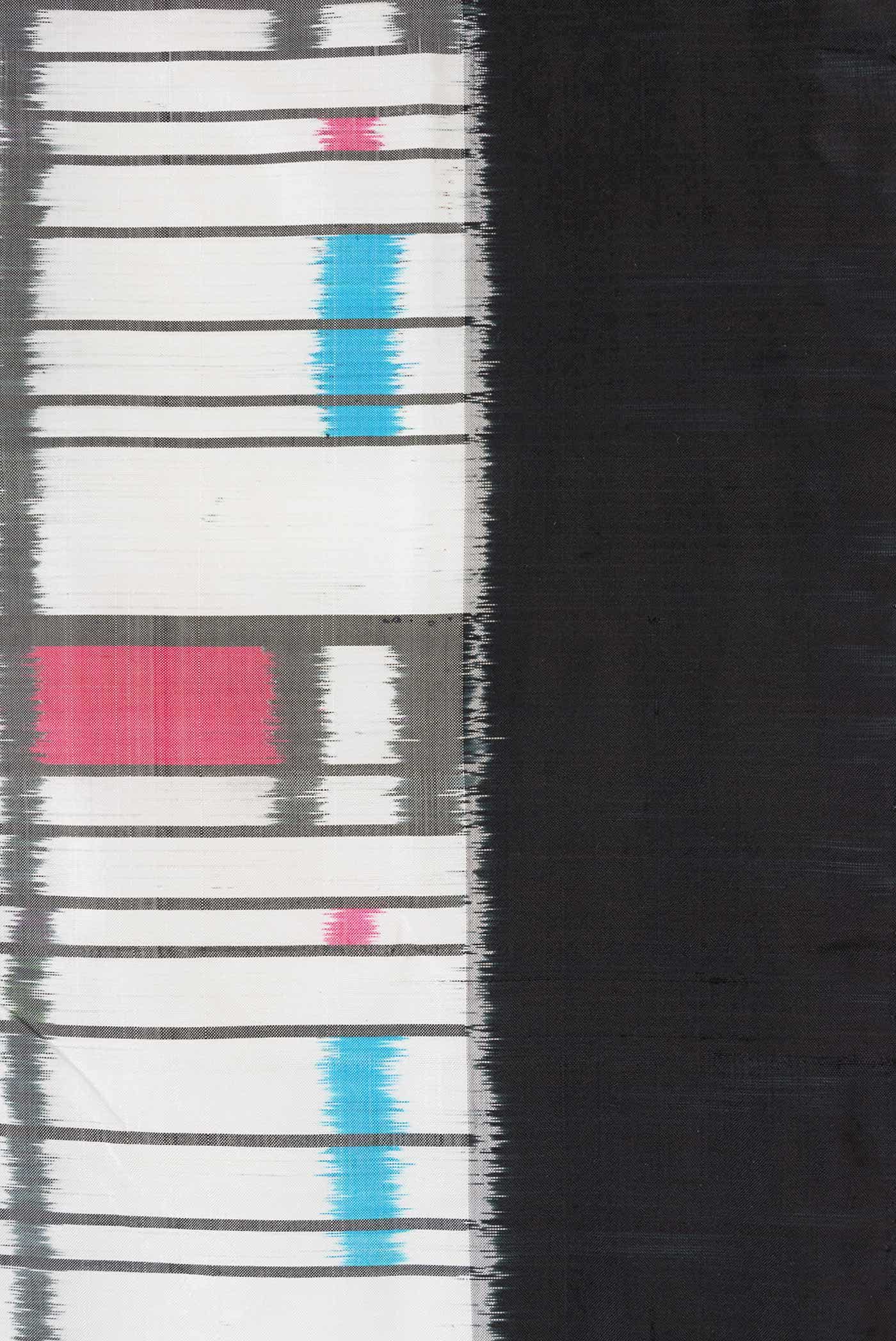 Off White Dual Tone Double Ikat Saree