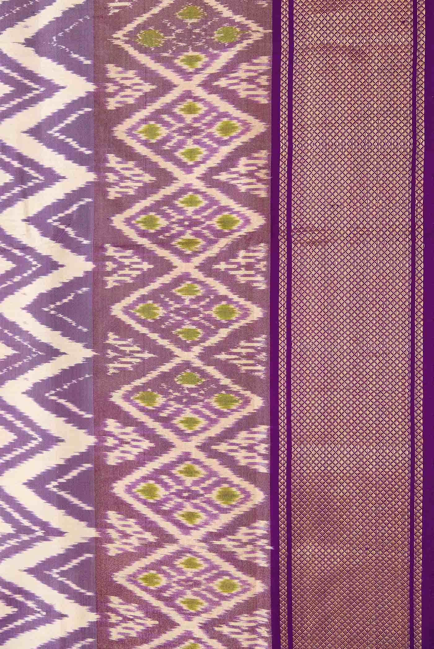 Beige Dual Tone Double Ikat Saree