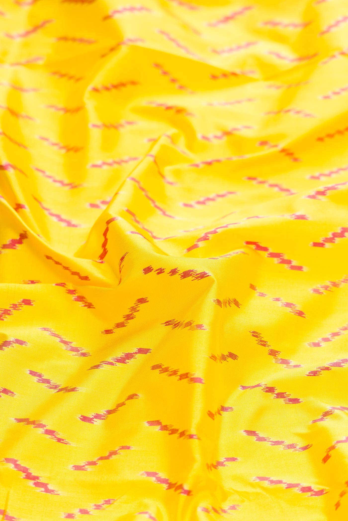 Yellow Dual Tone Double Ikat Saree