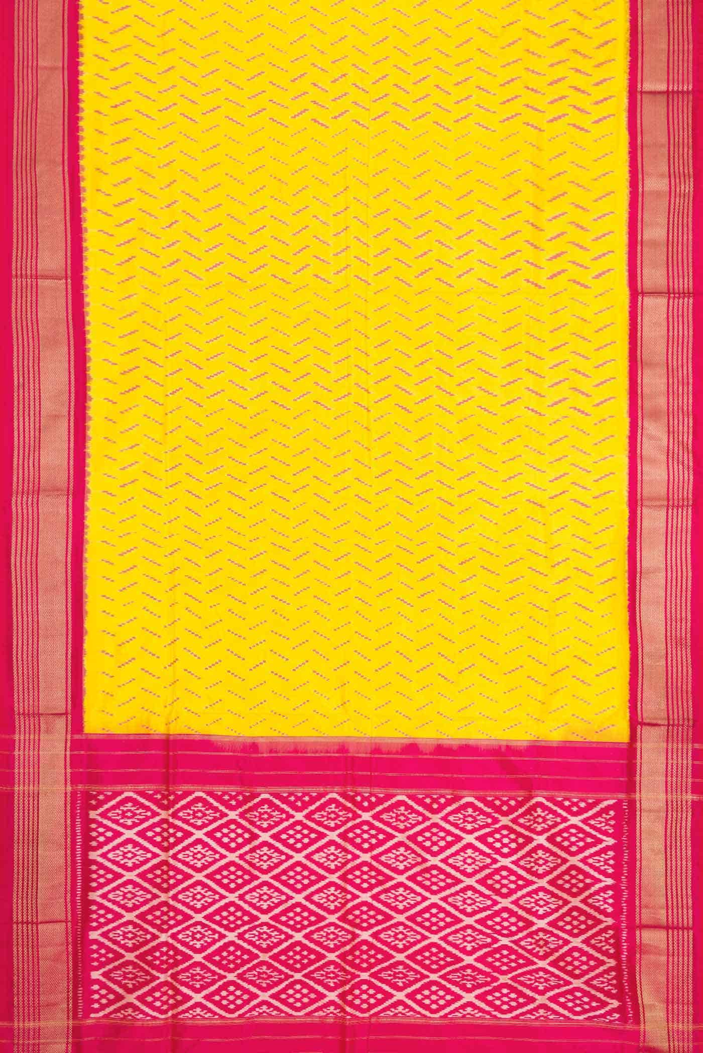 Yellow Dual Tone Double Ikat Saree