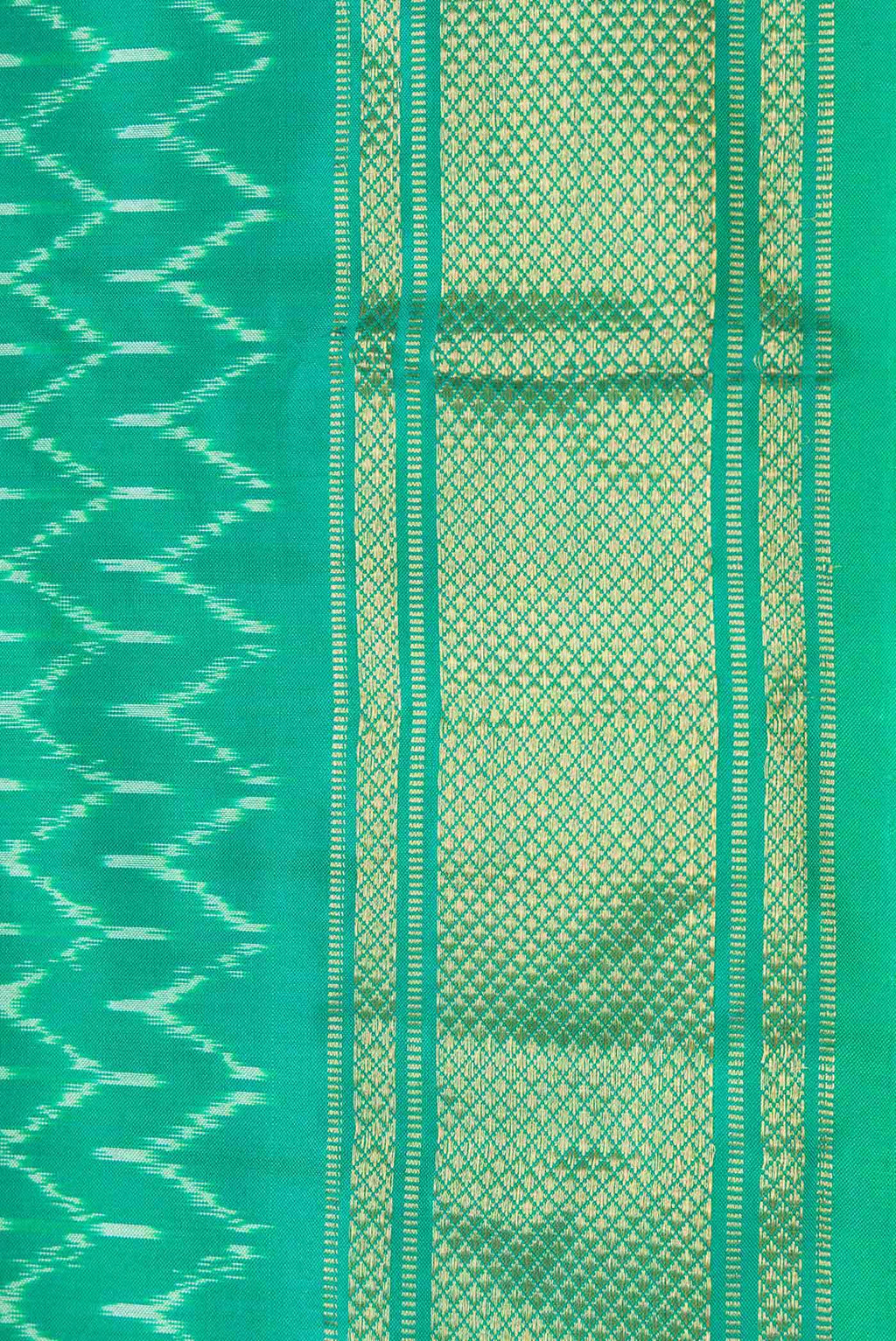 Green Dual Tone Double Ikat Saree