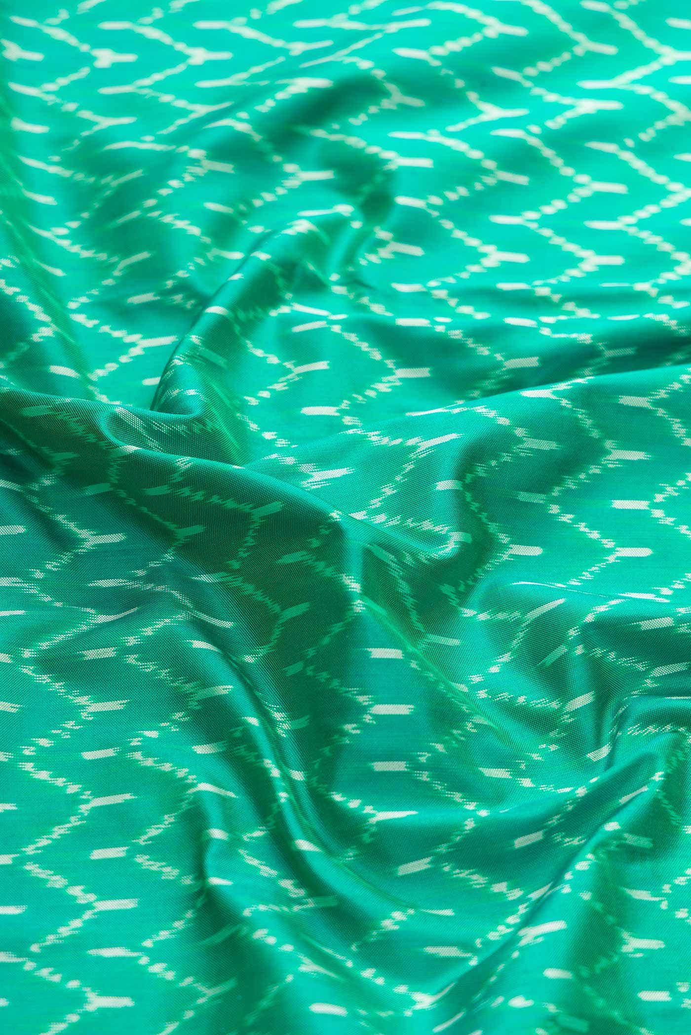 Green Dual Tone Double Ikat Saree