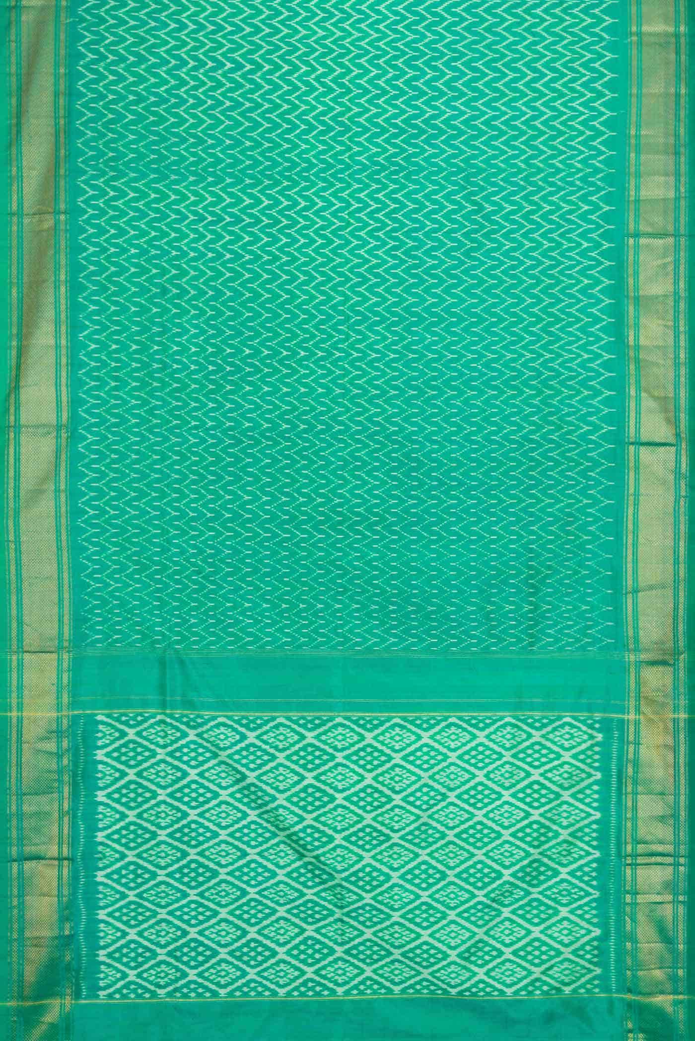Green Dual Tone Double Ikat Saree
