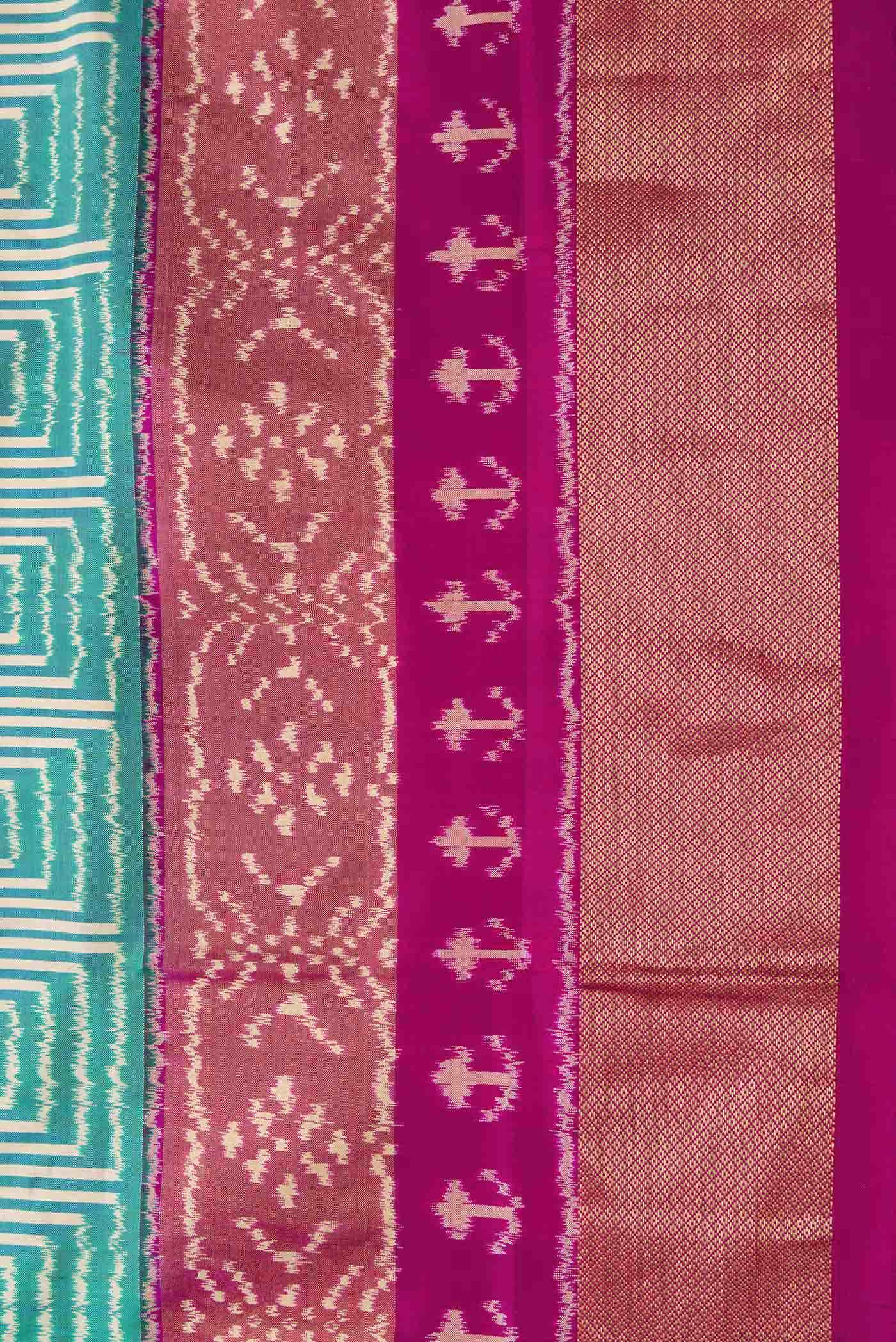 Light Green Dual Tone Double Ikat Saree