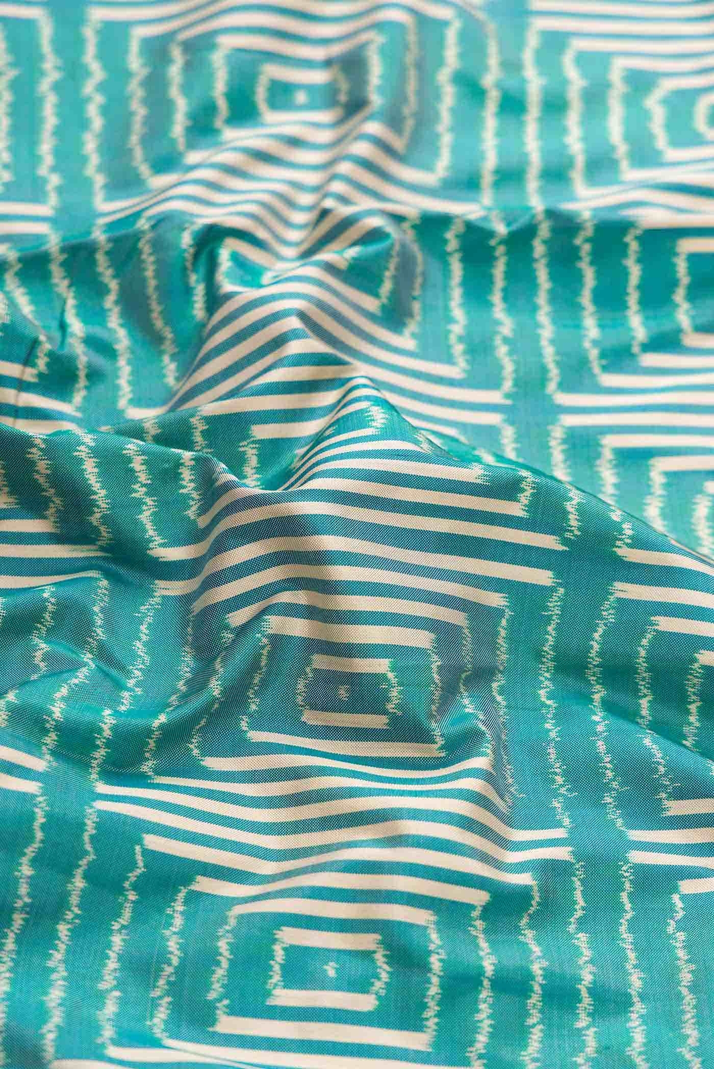 Light Green Dual Tone Double Ikat Saree