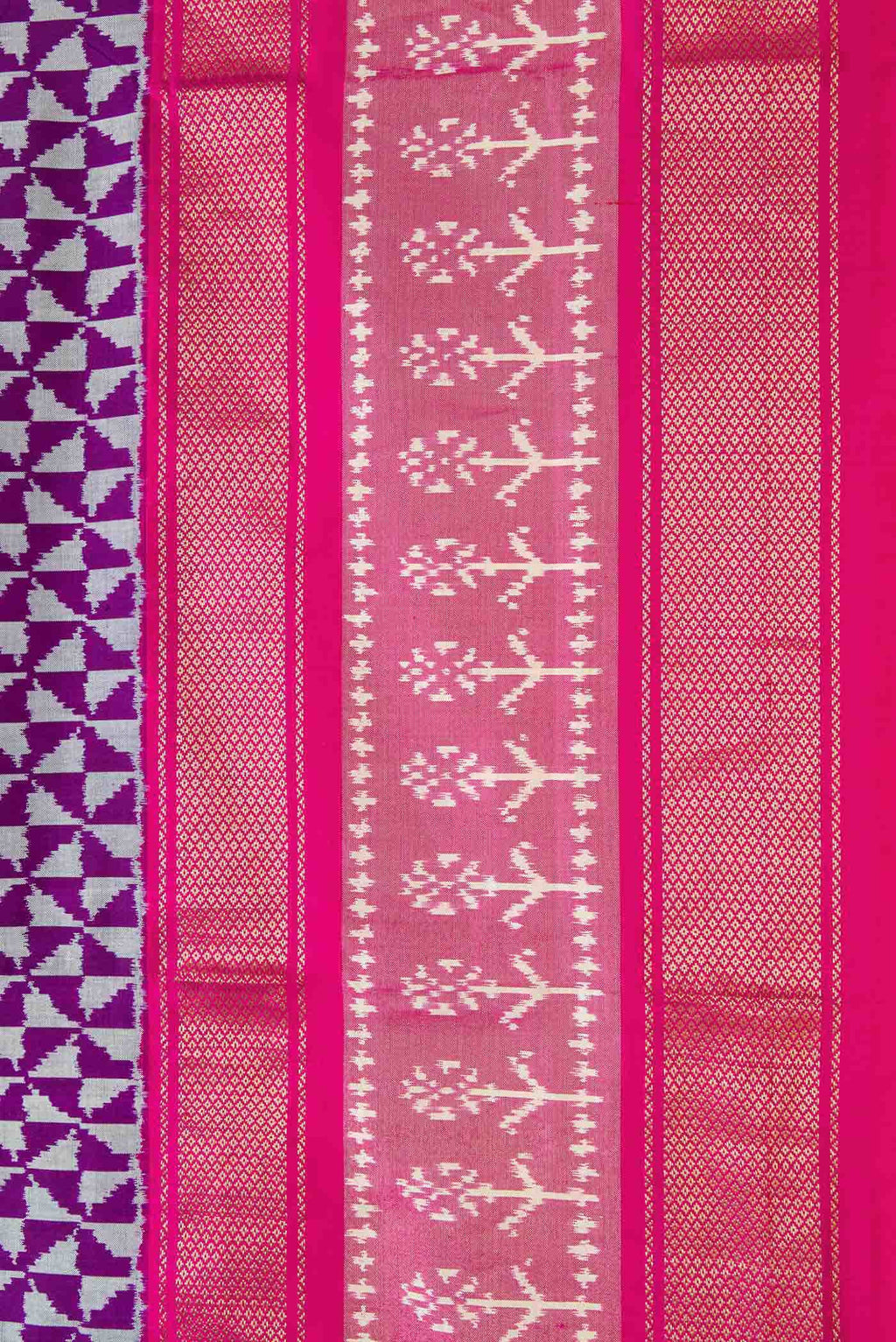 Purple Dual Tone Double Ikat Saree