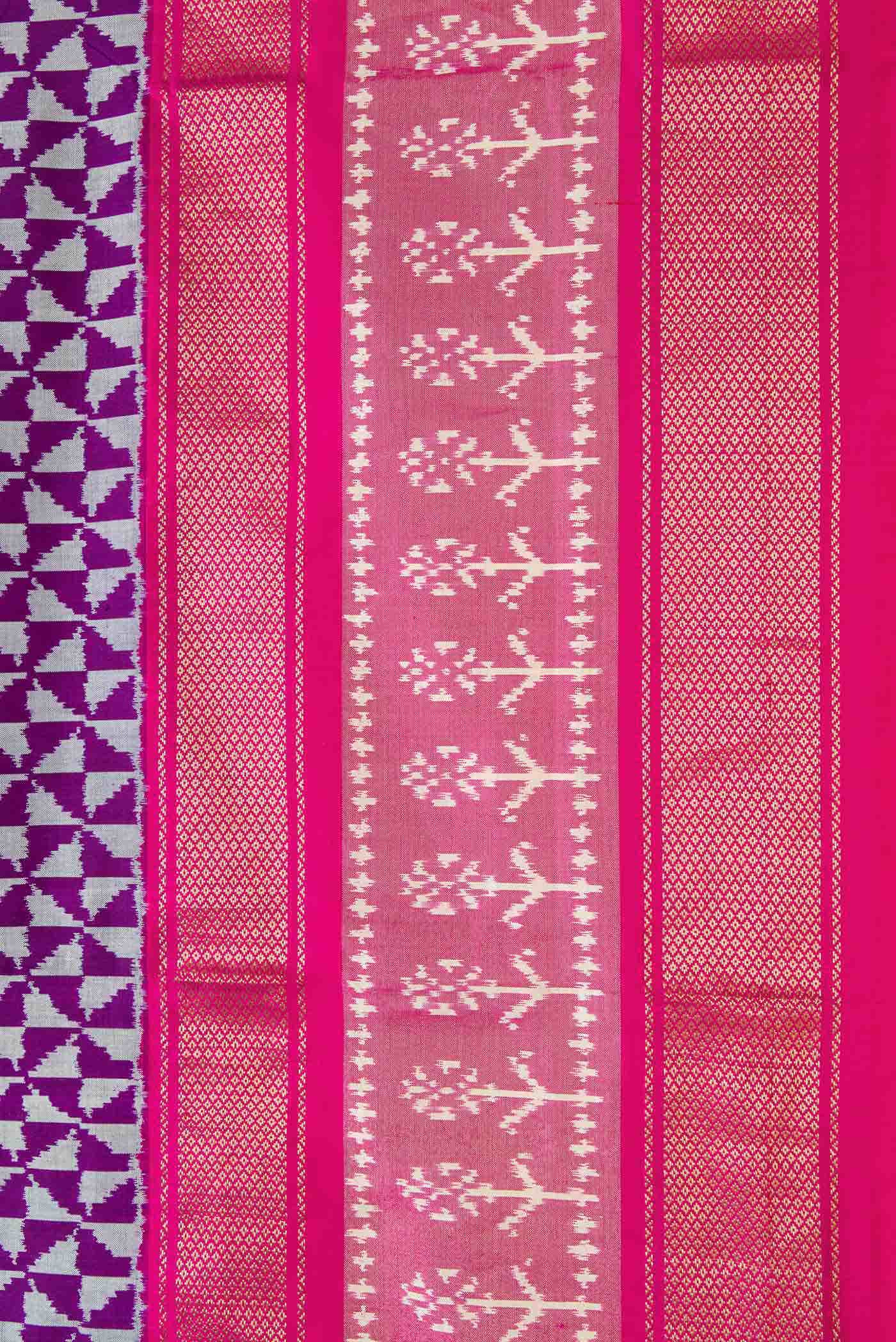 Purple Dual Tone Double Ikat Saree