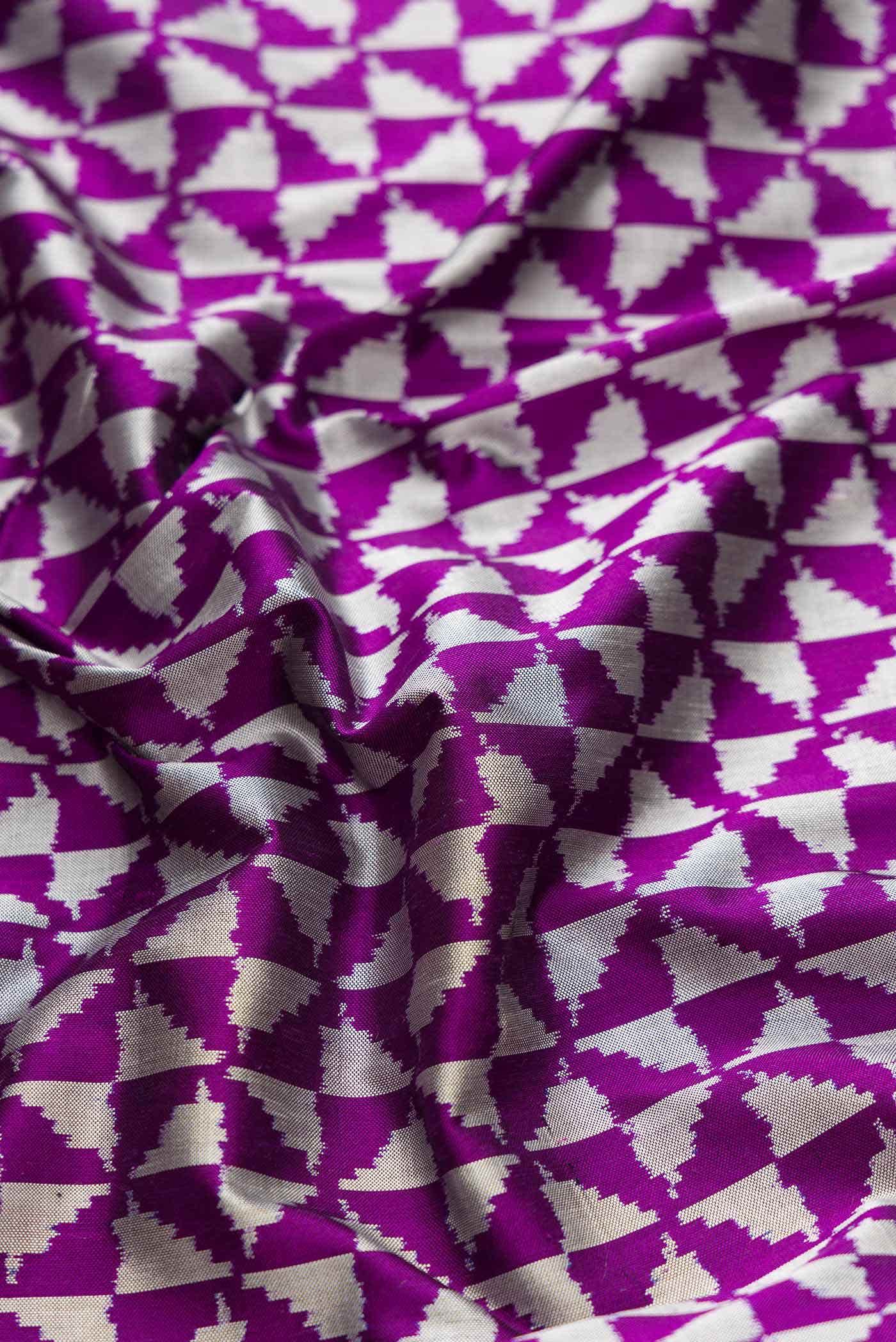 Purple Dual Tone Double Ikat Saree