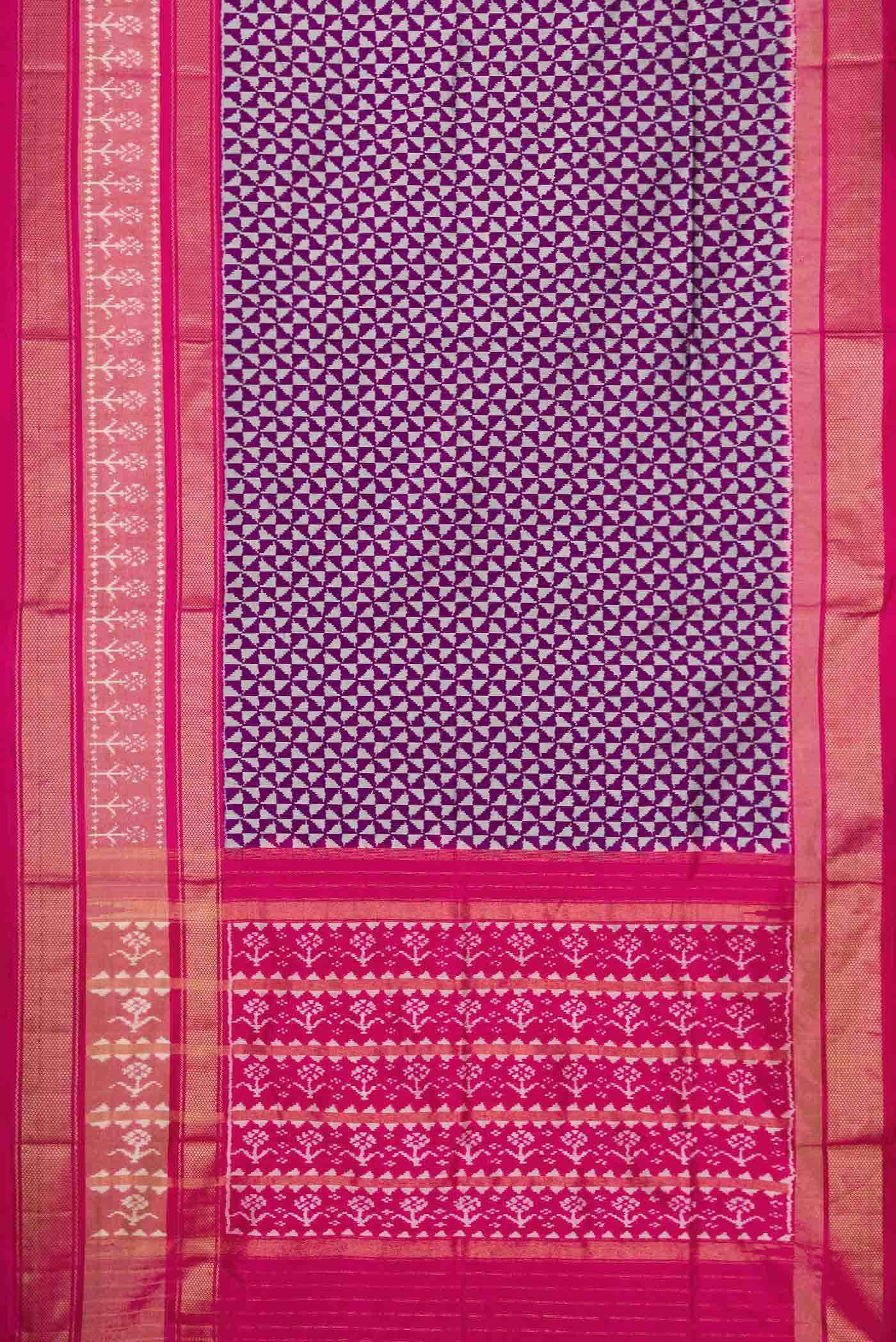 Purple Dual Tone Double Ikat Saree