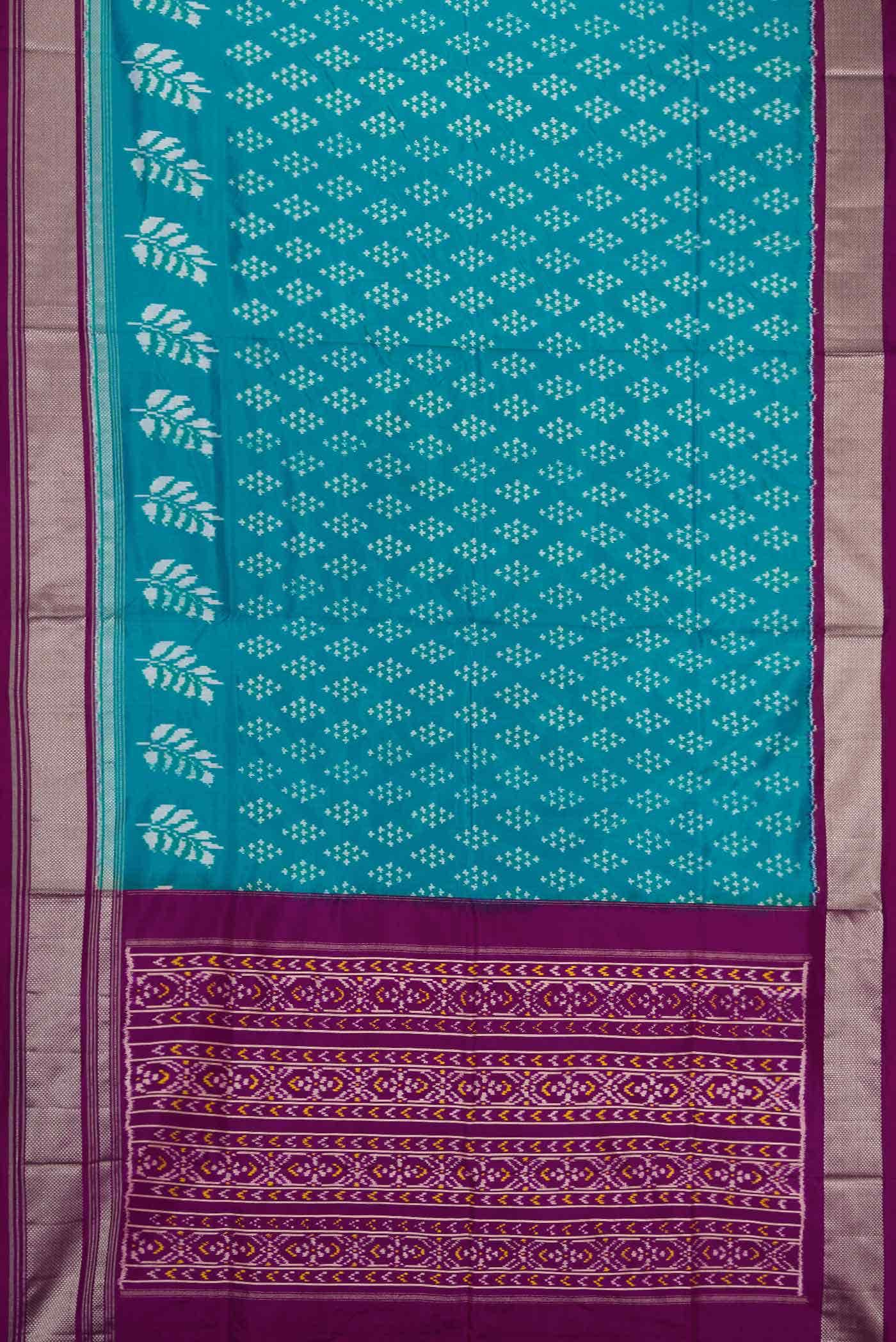 Peacock Blue Dual Tone Double Ikat Saree