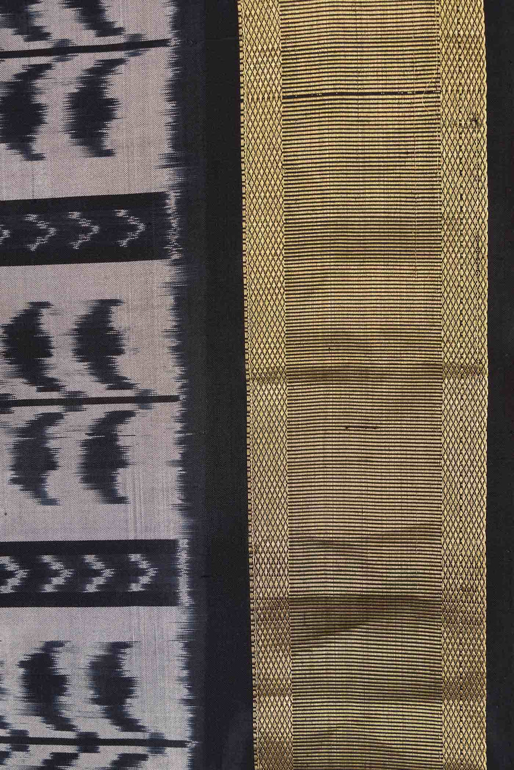 Grey Dual Tone Double Ikat Saree