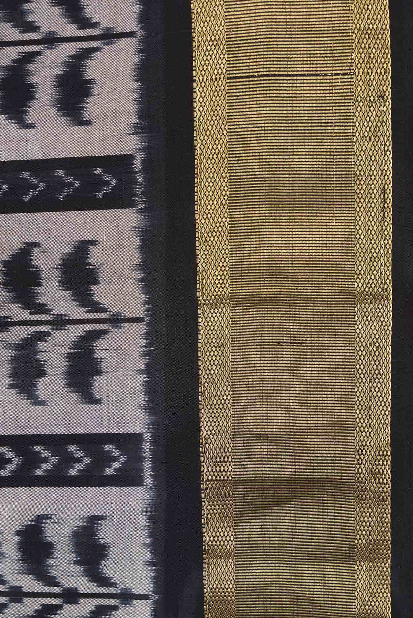 Grey Dual Tone Double Ikat Saree