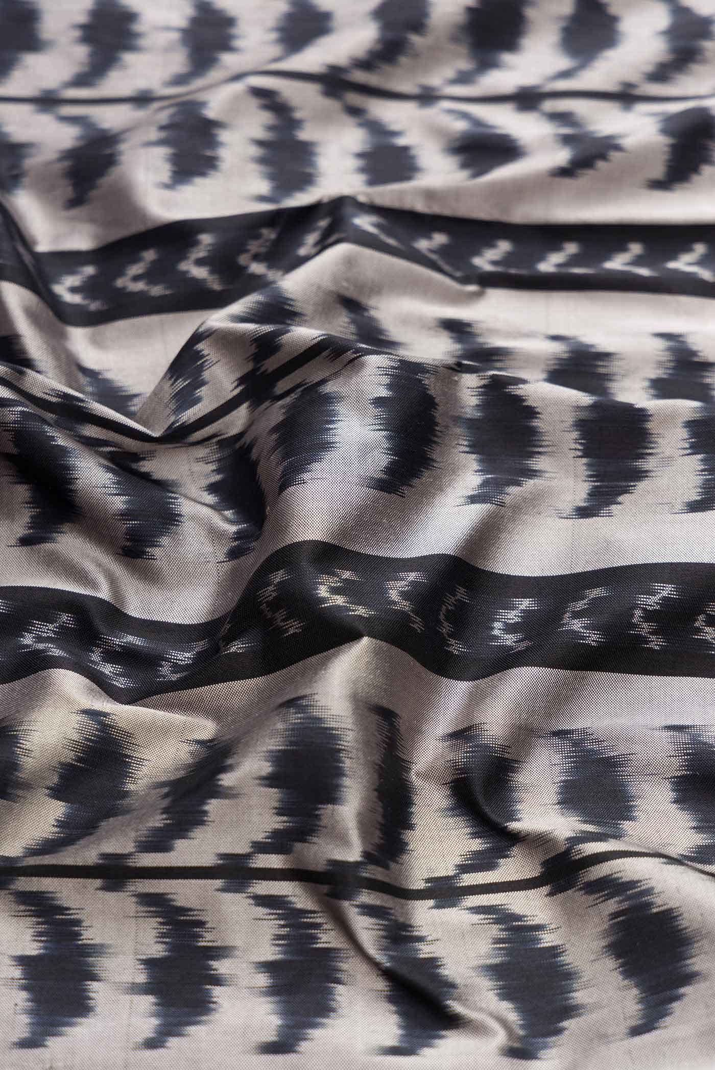 Grey Dual Tone Double Ikat Saree