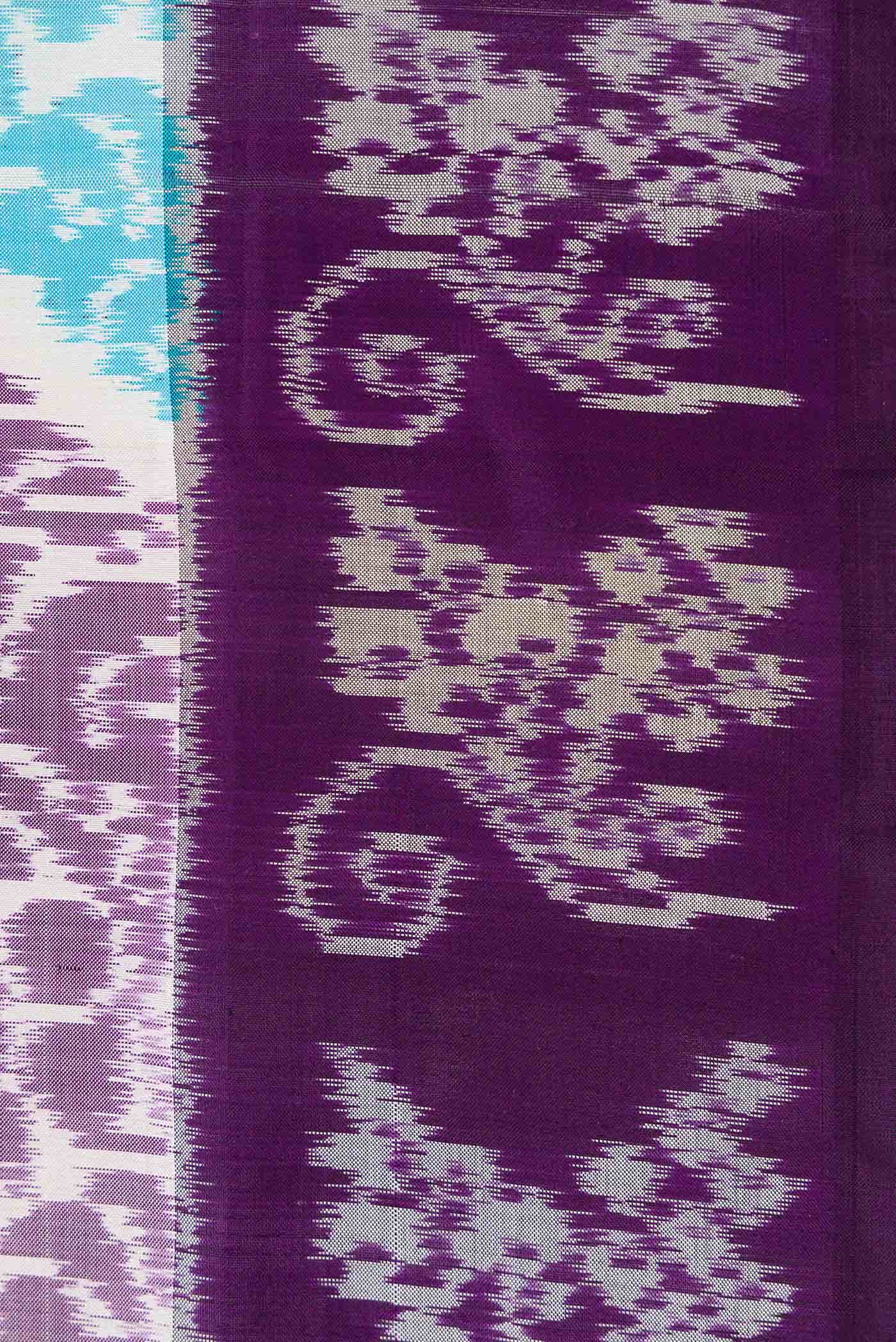 Off White Dual Tone Double Ikat Saree
