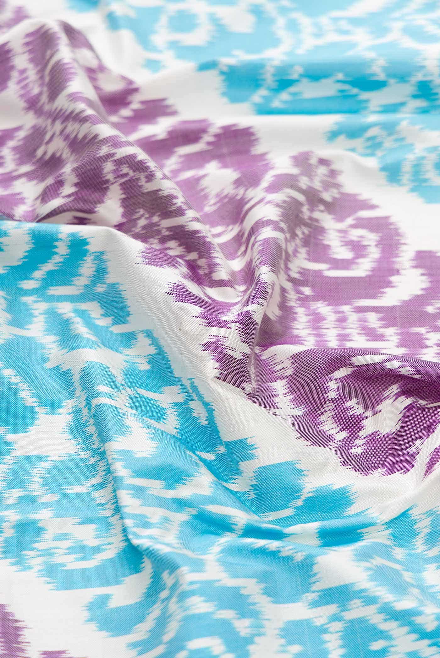 Off White Dual Tone Double Ikat Saree