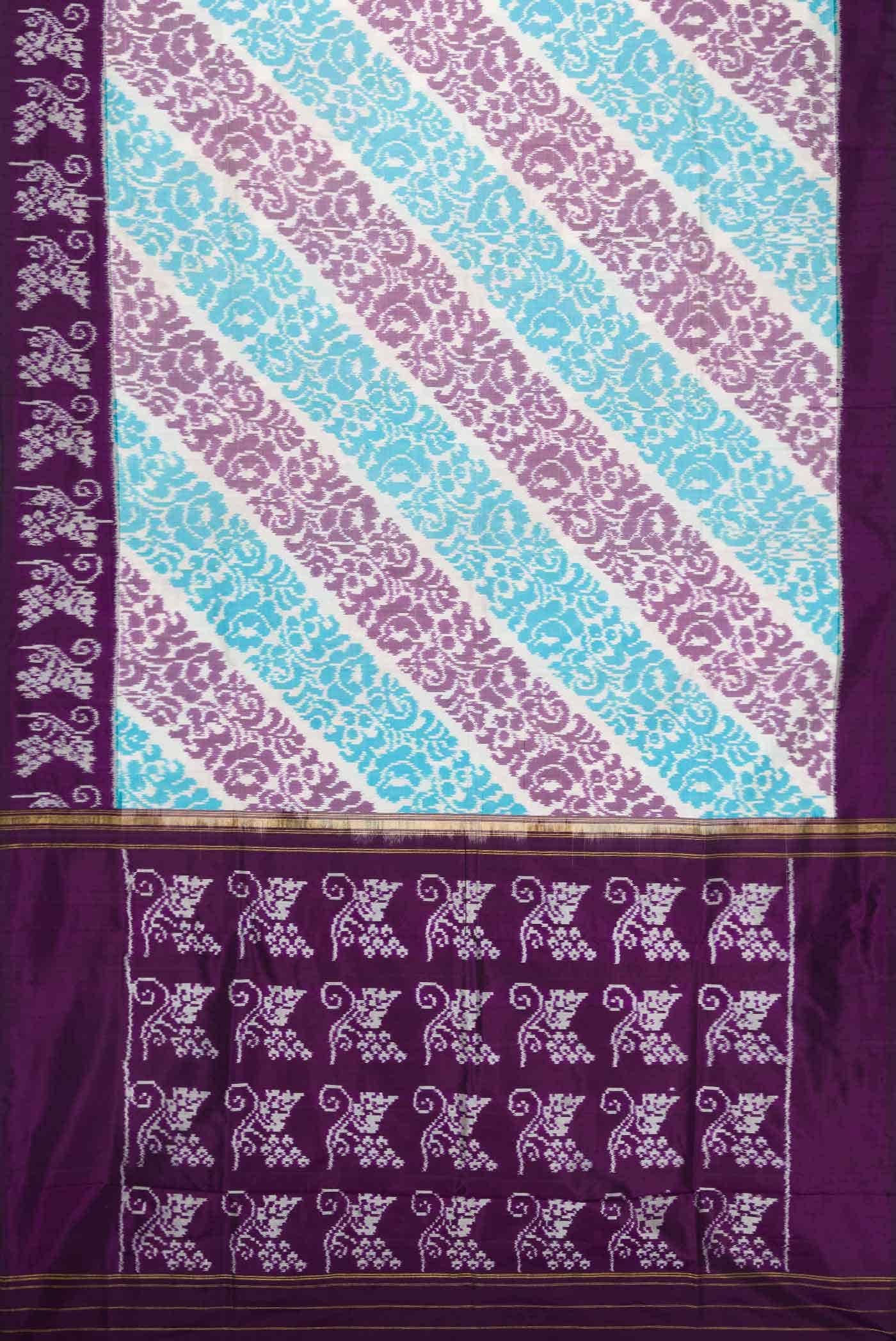 Off White Dual Tone Double Ikat Saree