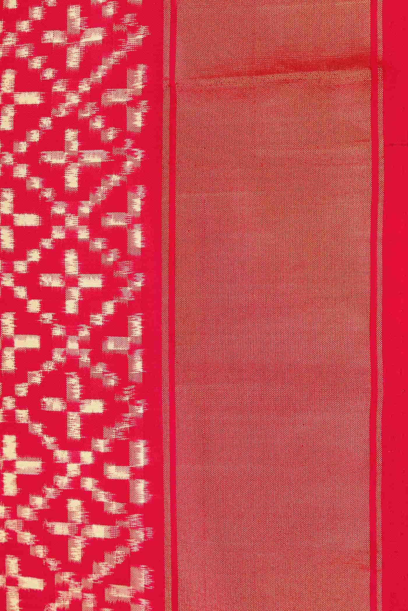 Red Dual Tone Double Ikat Saree