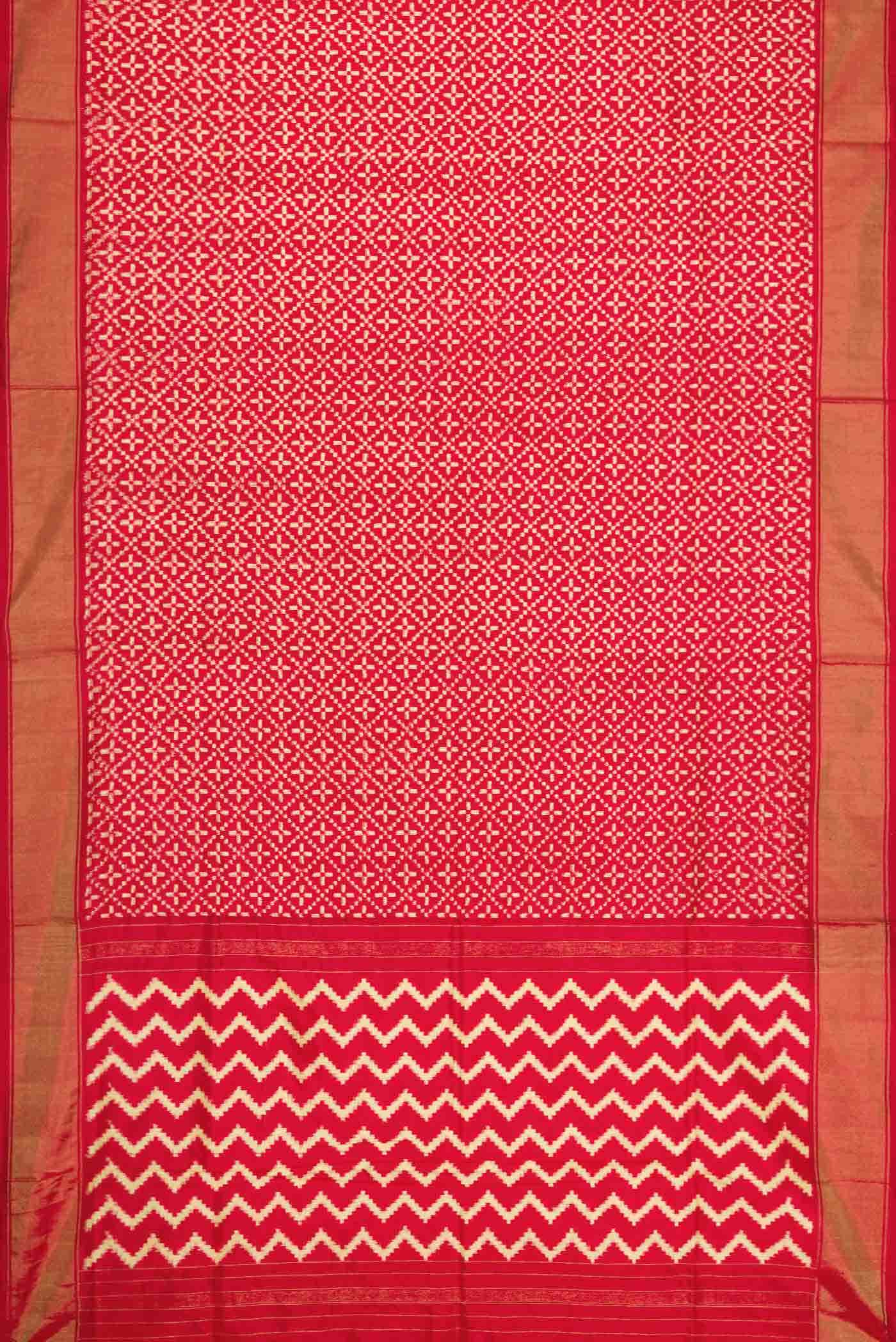 Red Dual Tone Double Ikat Saree