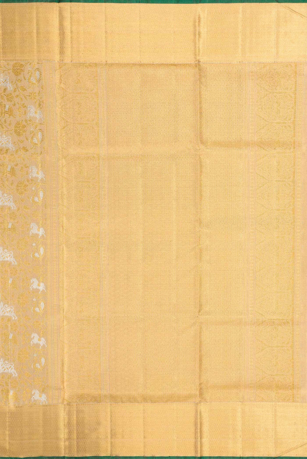 Pure Silk Pure Zari Gold Dual Tone Kanchipuram Tissue Saree