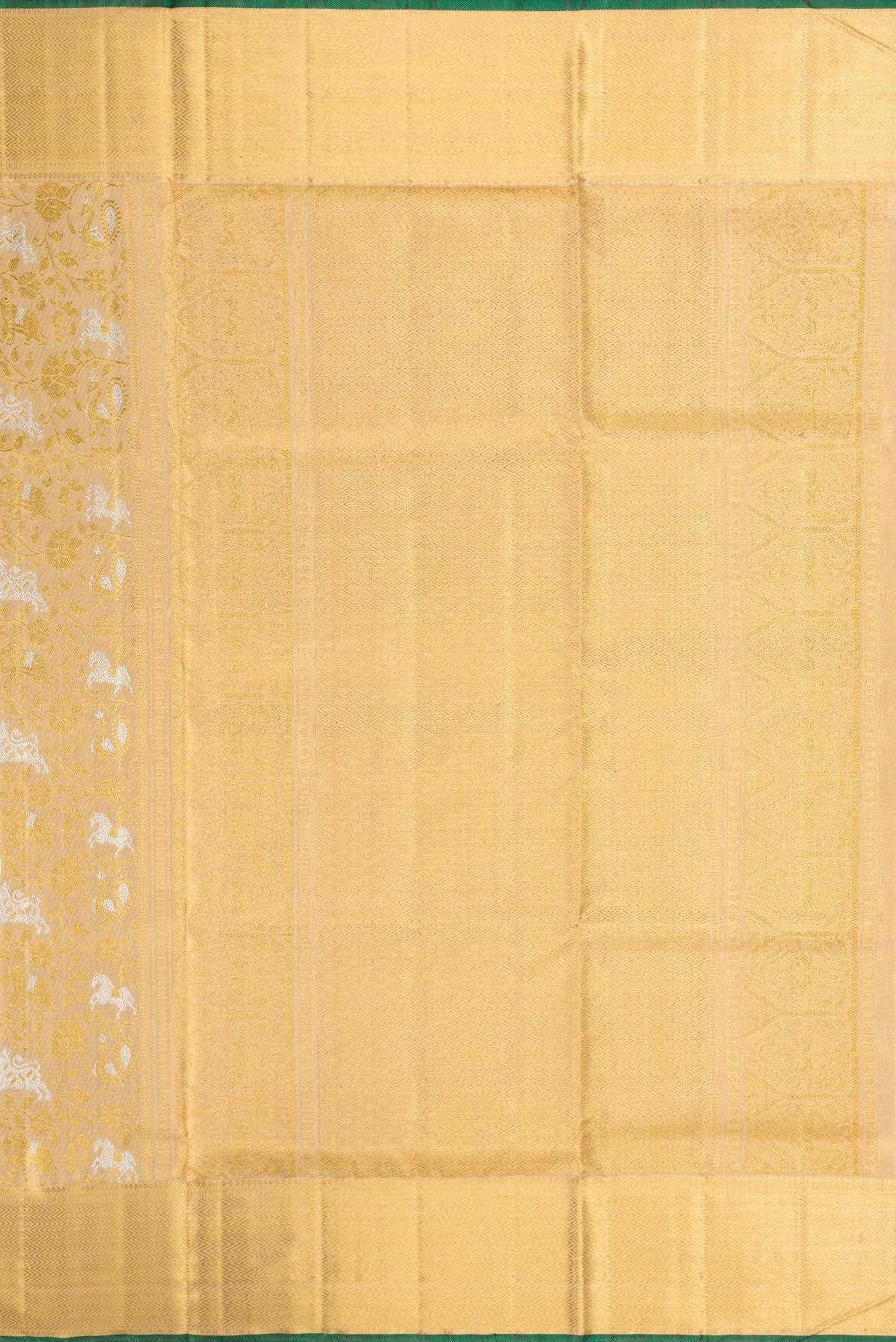 Pure Silk Pure Zari Gold Dual Tone Kanjivaram Tissue Saree