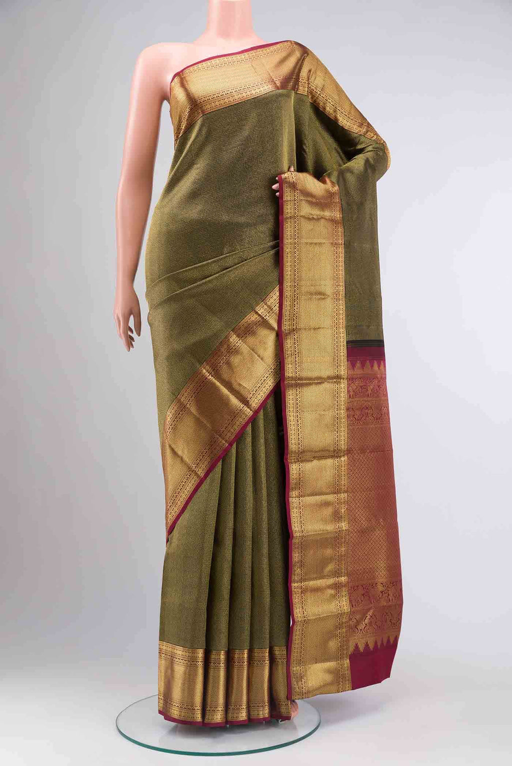 Black Kanchipuram Silk Saree