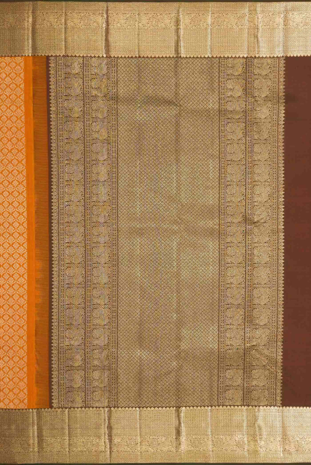 Mustard Dual Tone Kanchipuram Silk Saree