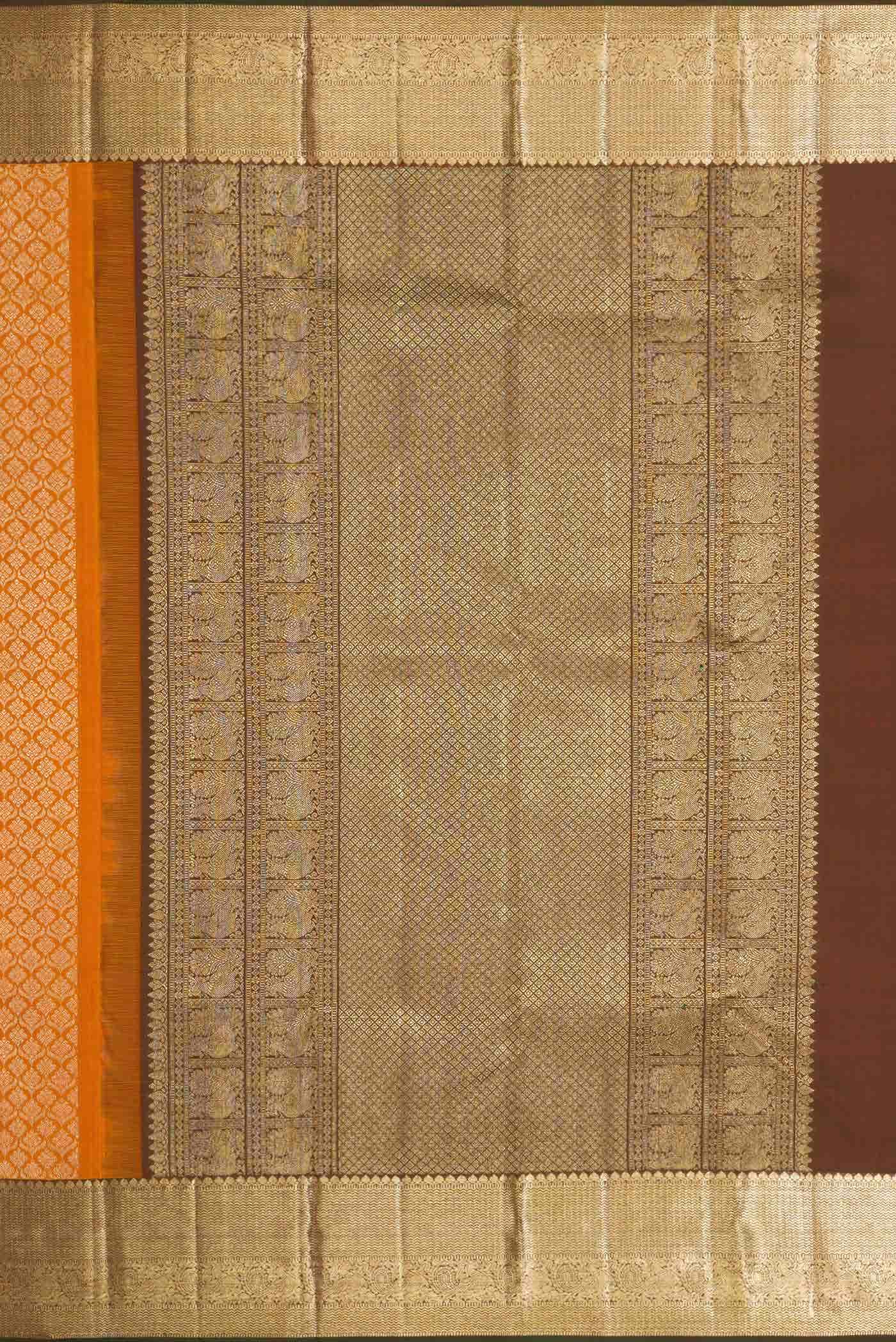 Mustard Dual Tone Kanchipuram Silk Saree