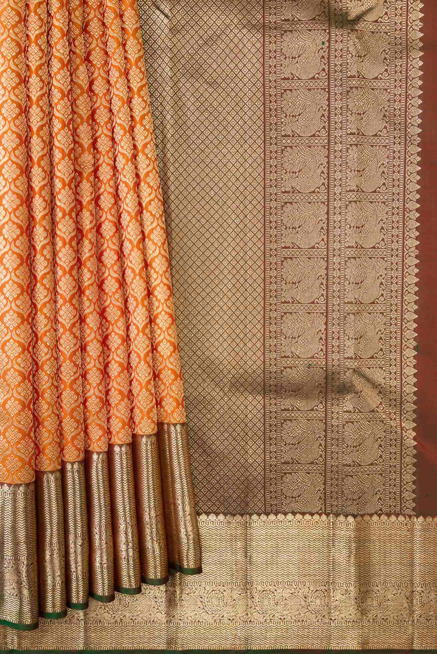 Mustard Dual Tone Kanchipuram Silk Saree