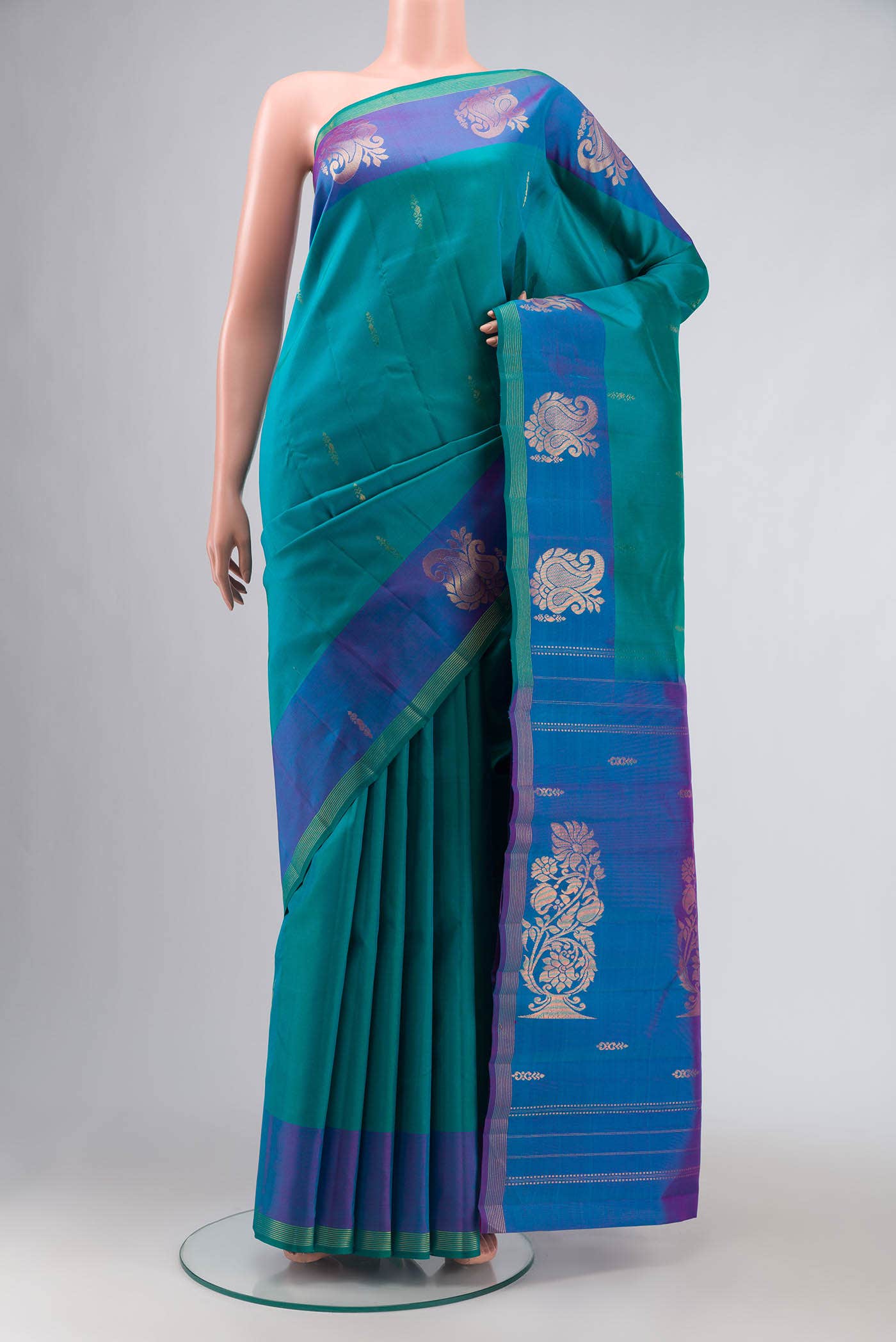 Blue Kanchipuram Silk Saree