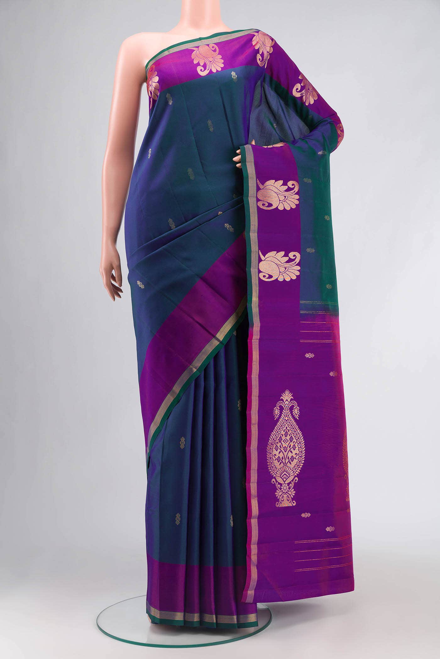 Blue Kanchipuram Silk Saree