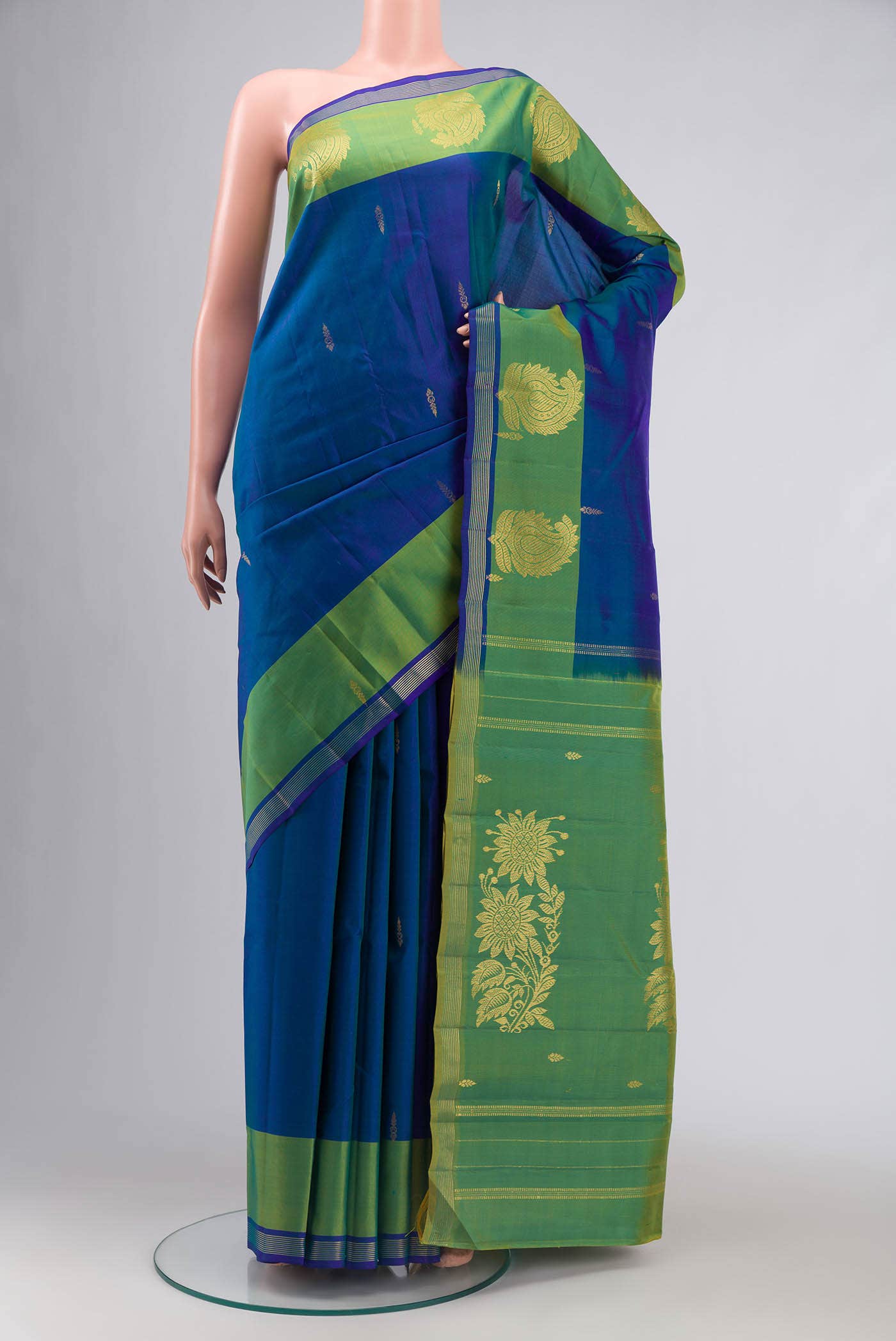 Blue Kanchipuram Silk Saree