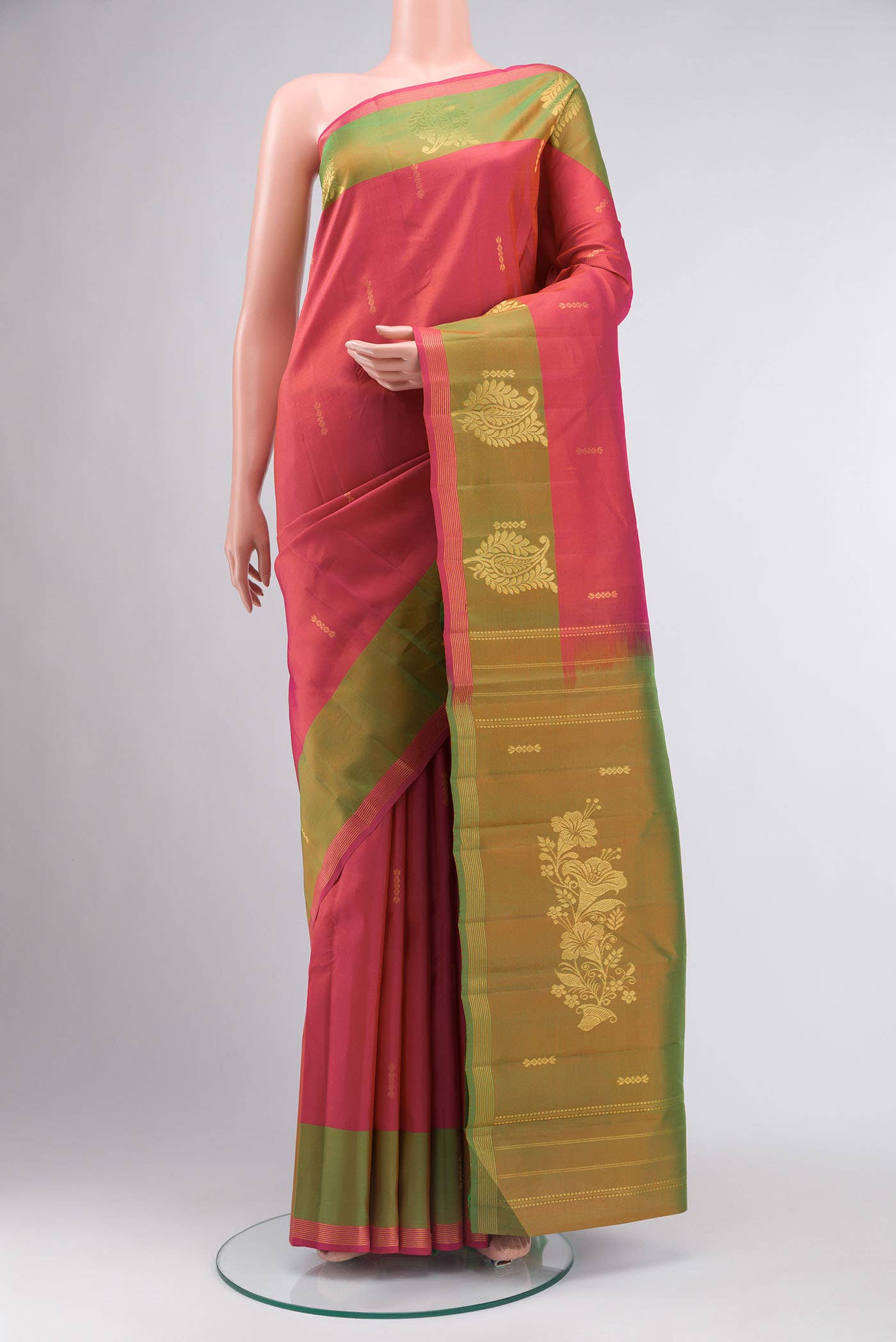 Orange Kanchipuram Silk Saree