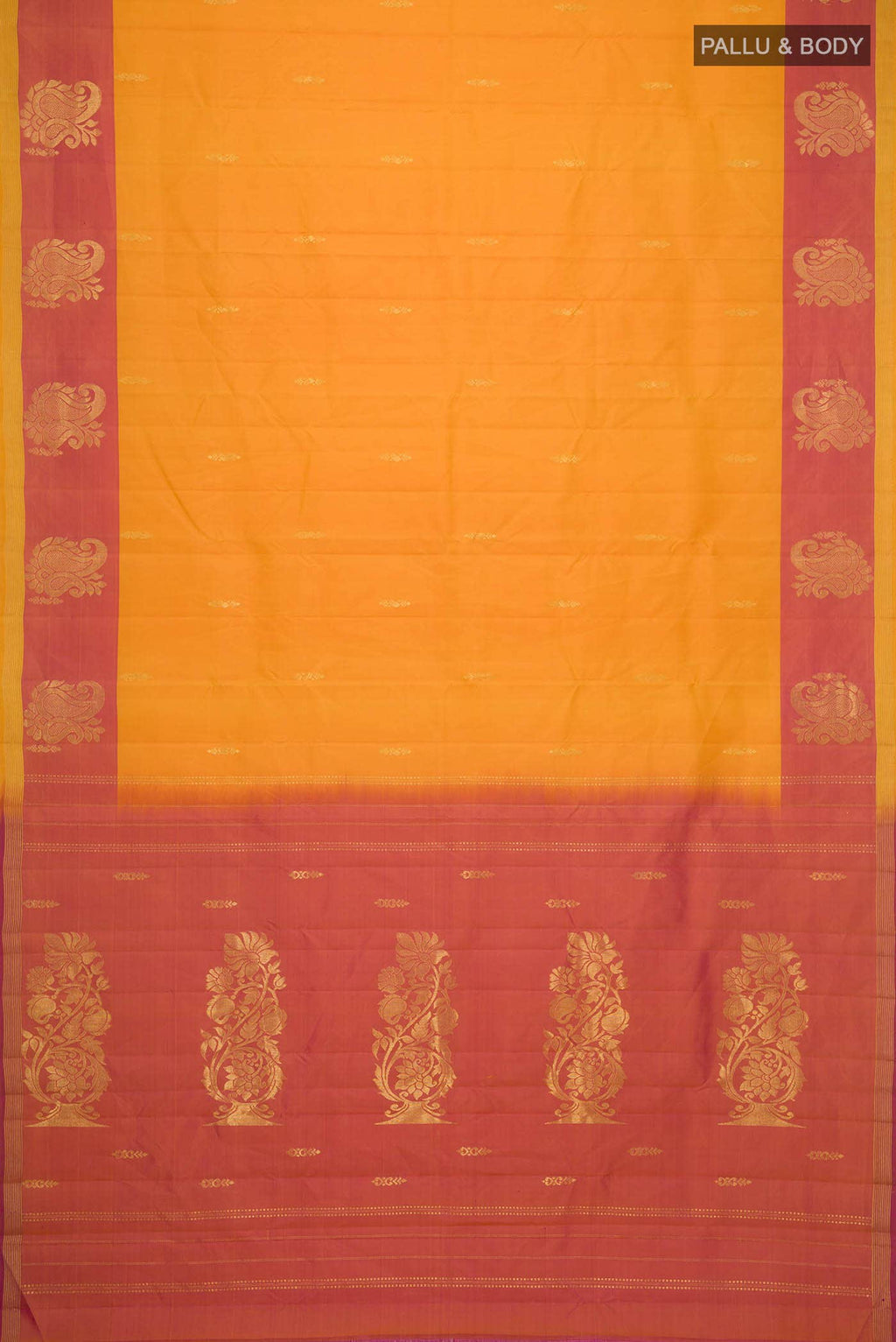 Orange Kanchipuram Silk Saree