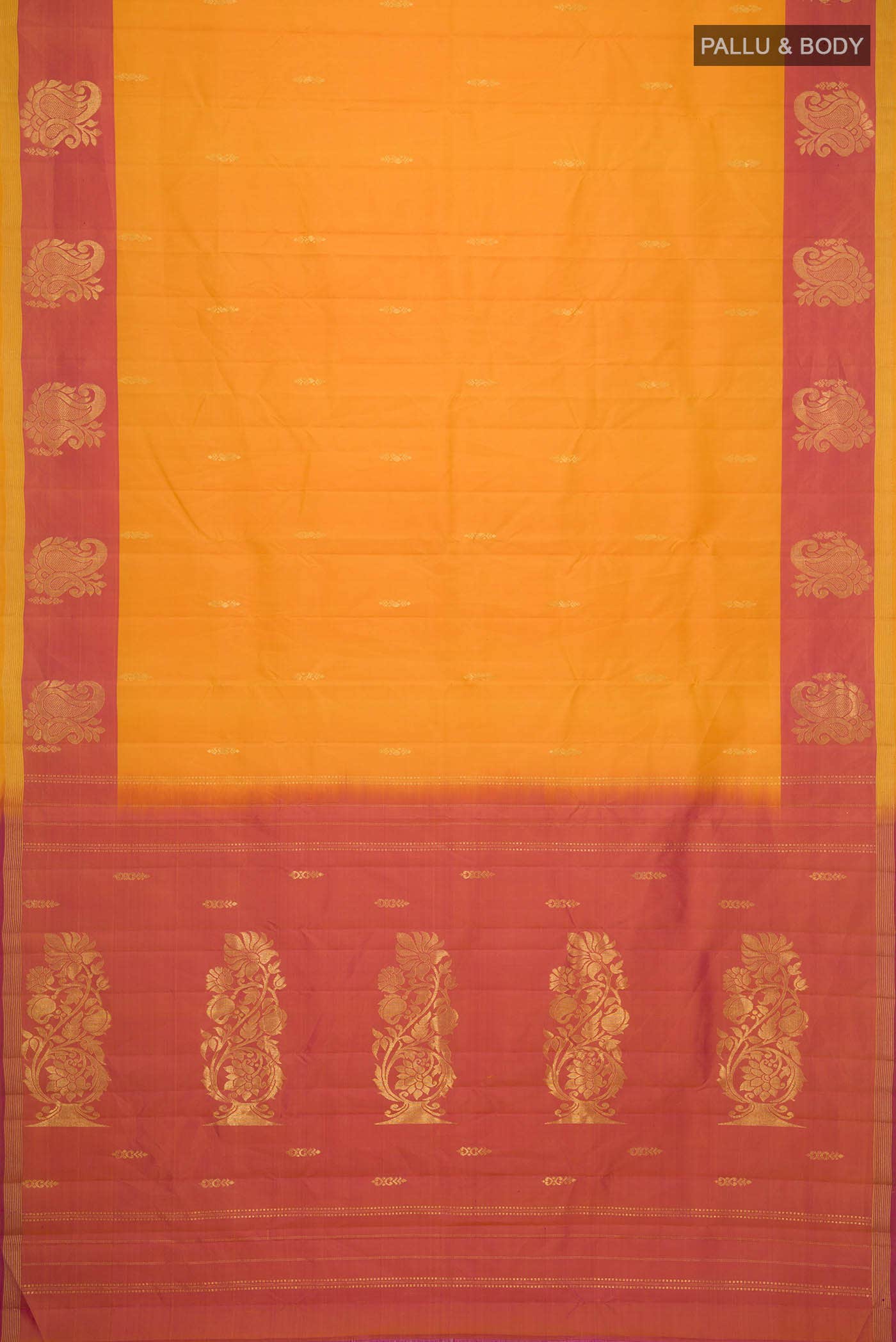 Orange Kanchipuram Silk Saree