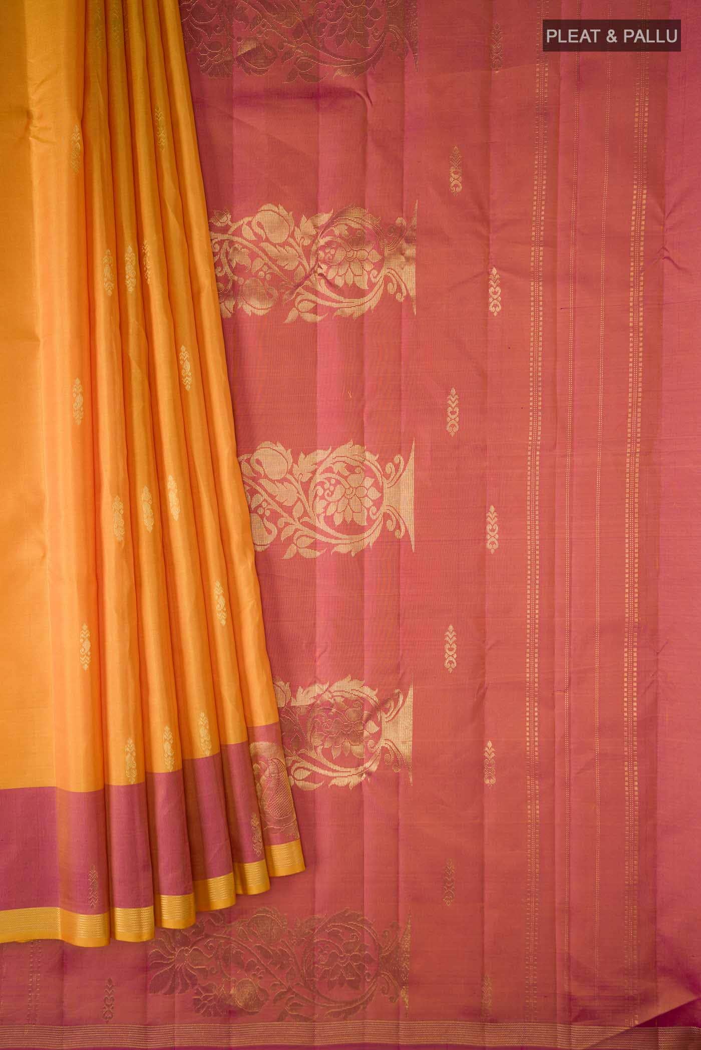 Orange Kanchipuram Silk Saree