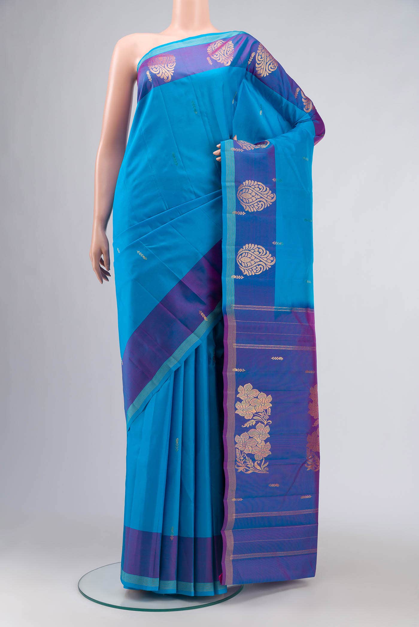 Blue Kanchipuram Silk Saree