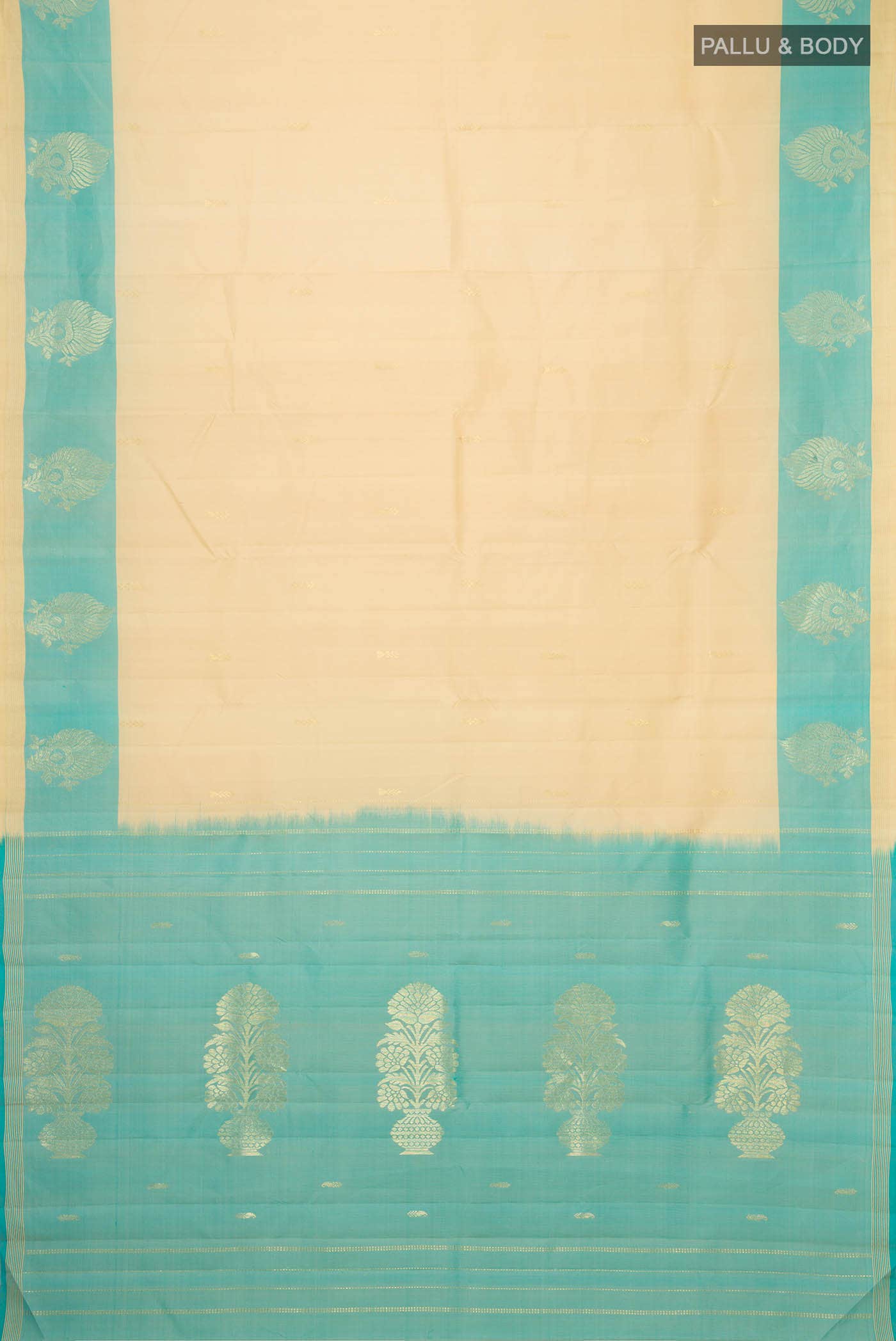 Beige Kanchipuram Silk Saree