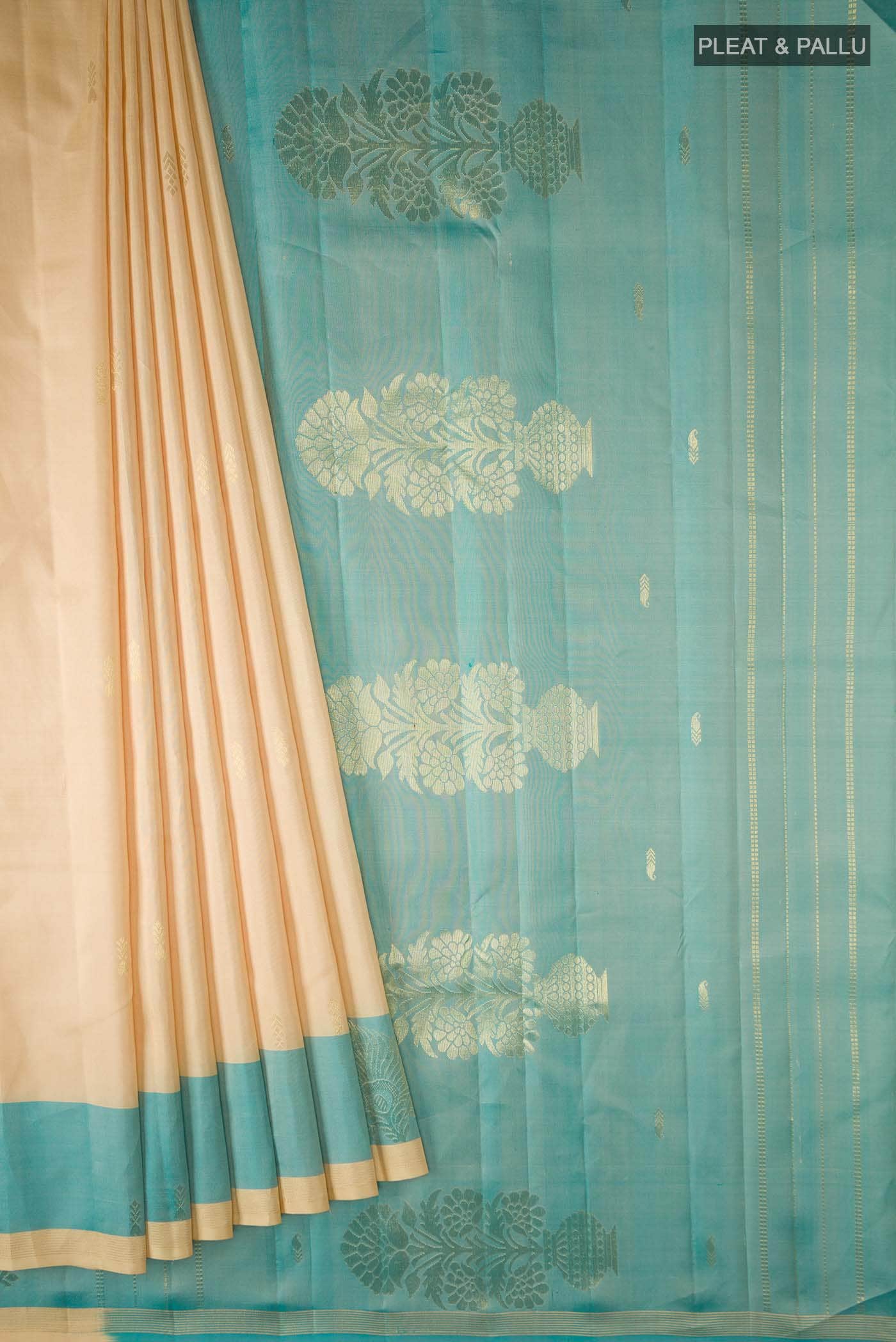 Beige Kanchipuram Silk Saree