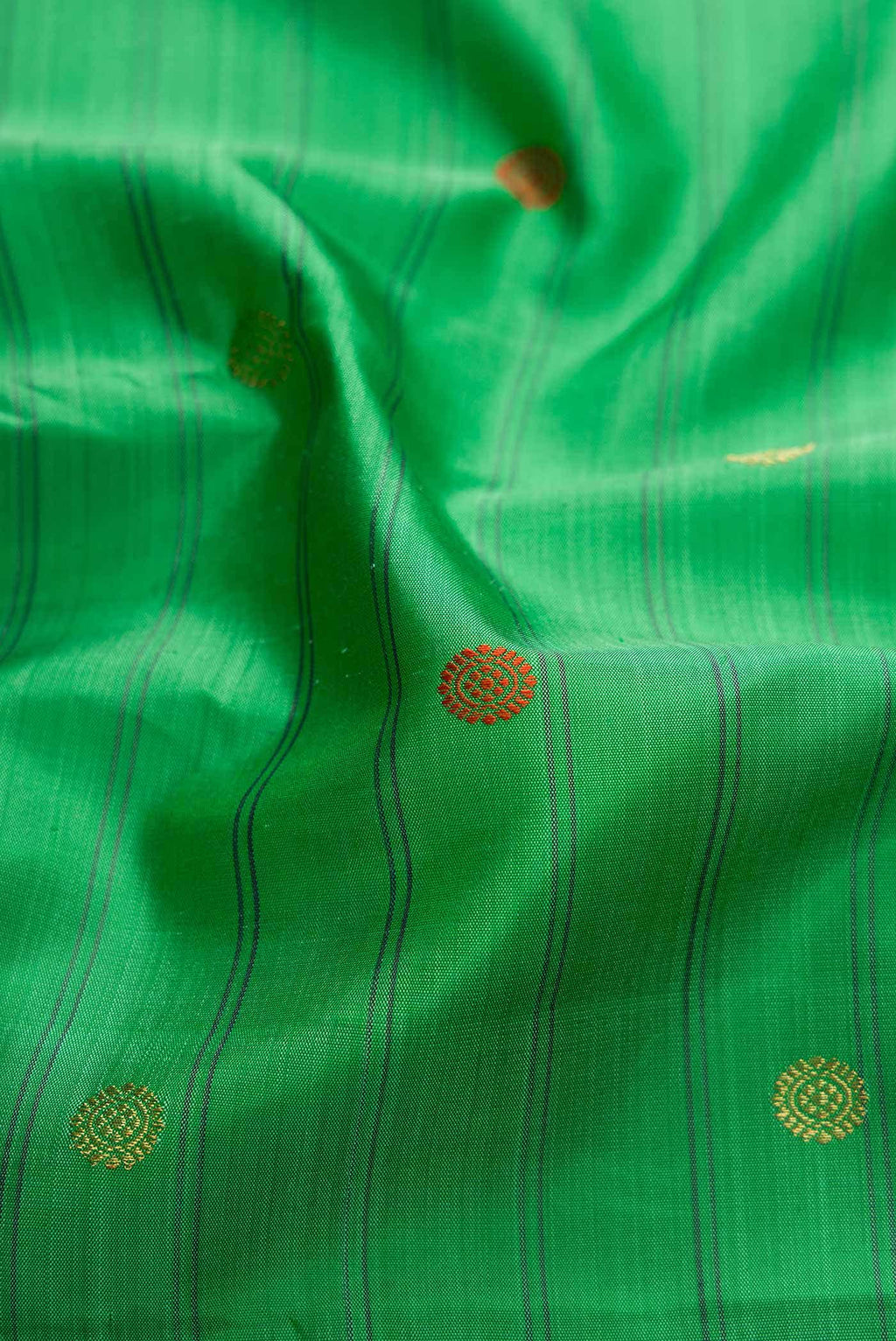 Pure Silk Pure Zari Green Dual Tone Kanchipuram Saree